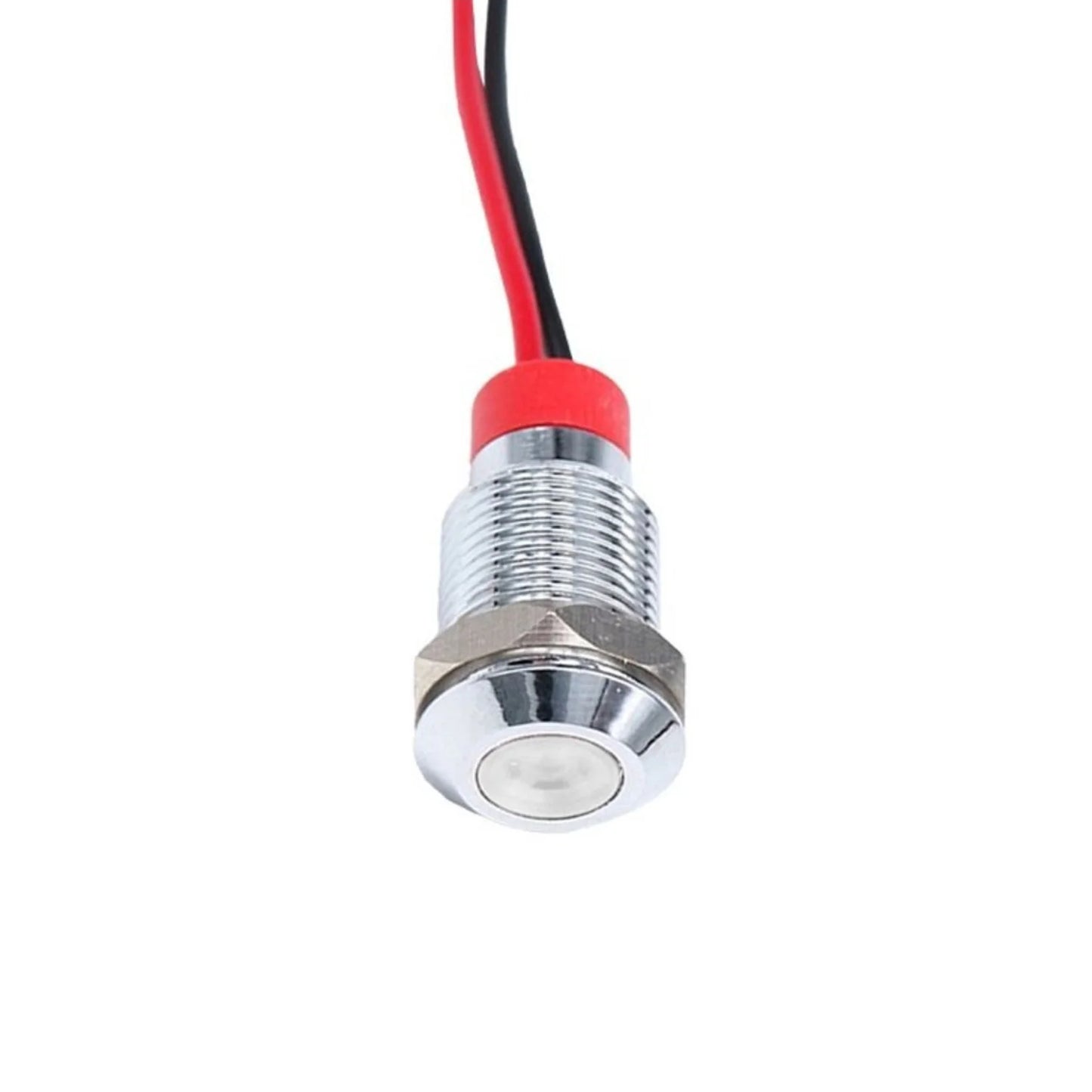 10-24V 10mm LED Metal Indicator Light With 15cm Cable 10-24V Metal Indicator Light Industrial-Grade LED Indicator Light For Machinery & Equipment - WHITE - RS6944