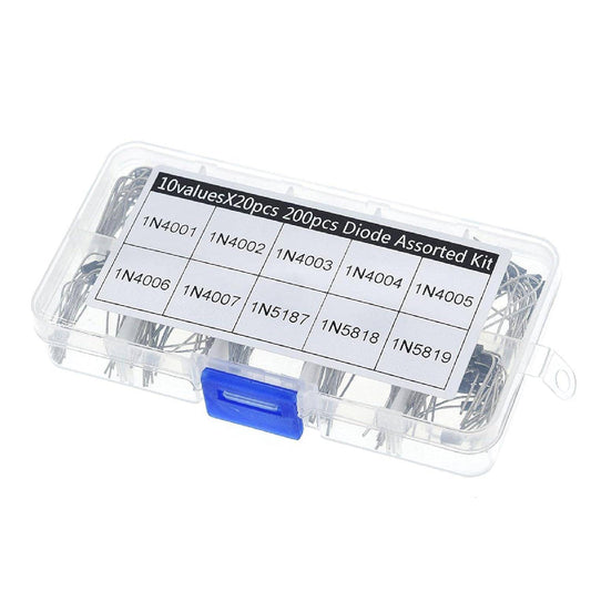 100Pcs Diode Assortment Kit Diode Kit 10 Values Rectifier Diode Assortment Electronic Kit 1N4001~1N4007 1N5817~1N5819 With clear Box, Zener Diodes - RS1705