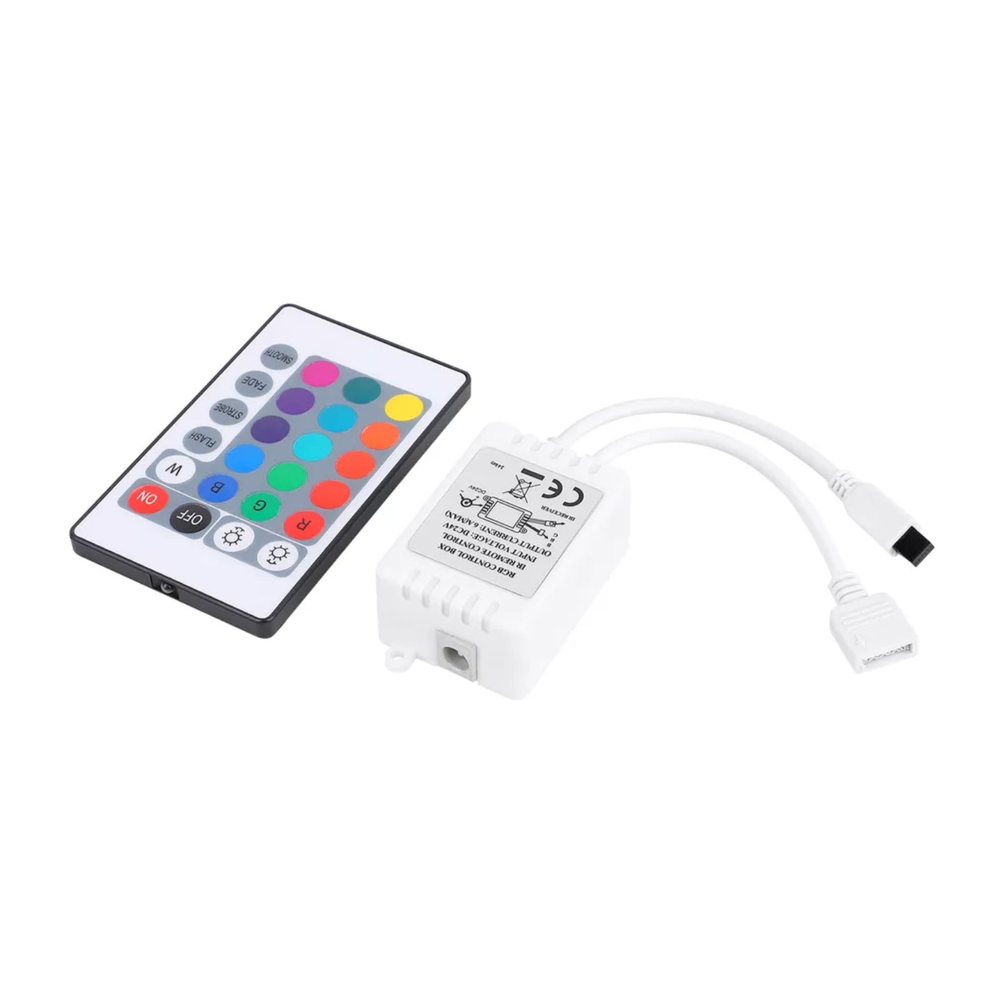 12V RGB LED Strip Controller With 24-Key IR Remote 12V 5050 RGB LED Strip Controller Set 6A Output Powerful RGB LED Strip Controller Kit For Vibrant Lighting - RS4381