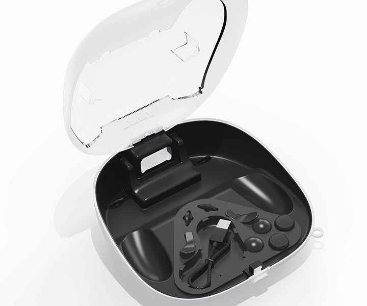 JYS PS5 DualSense & DualSense Edge Controllers Portable Case With Strap, and Shockproof PS5 Controller CaseShockproof Interior - White/Black