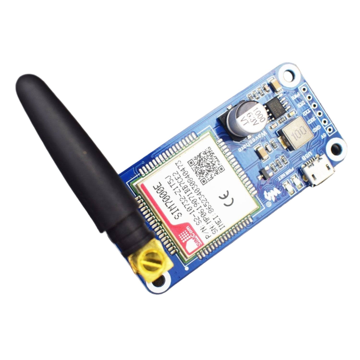 NB-IoT/eMTC/EDGE/GPRS/GNSS HAT For Raspberry Pi, Based On SIM7000E, Supports TCP, UDP, PPP, HTTP, Mail - RS2371 - REES52