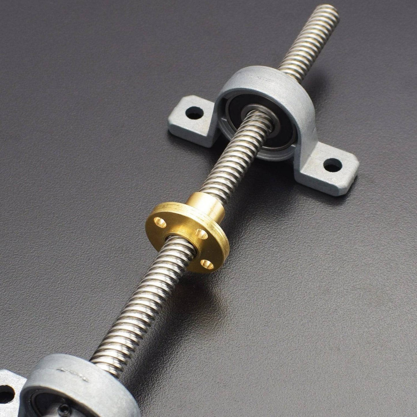 T8 Lead Screw 500mm 8mm, Brass Copper Nut With KP08 Bearing Bracket And 5 x 25 x 8mm Flexible Coupling For 3D Printer - RS2366 - REES52