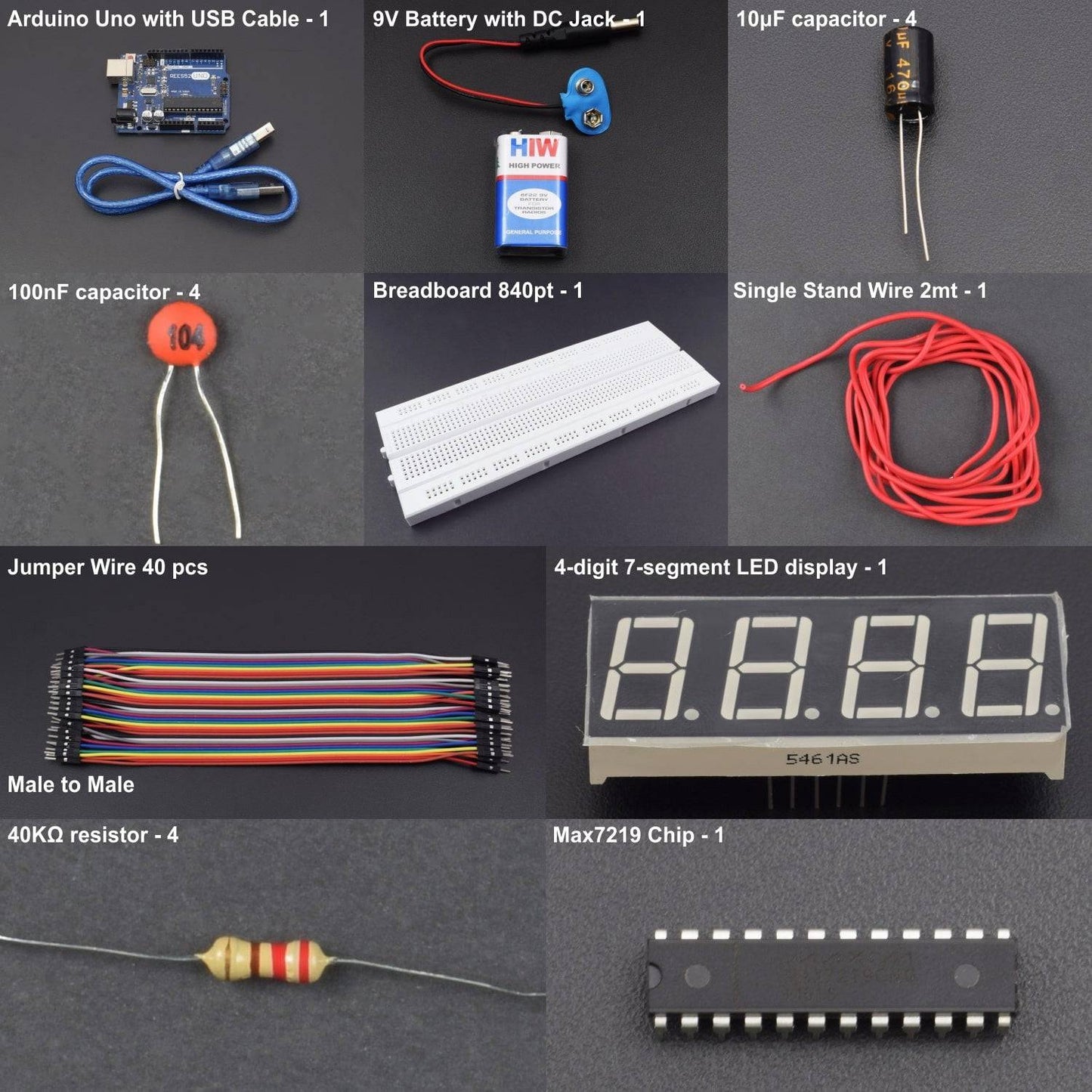 Display the Data on 4 Digit 7 Segment Display using MAX7219 chip using Arduino uno - KT927 - REES52