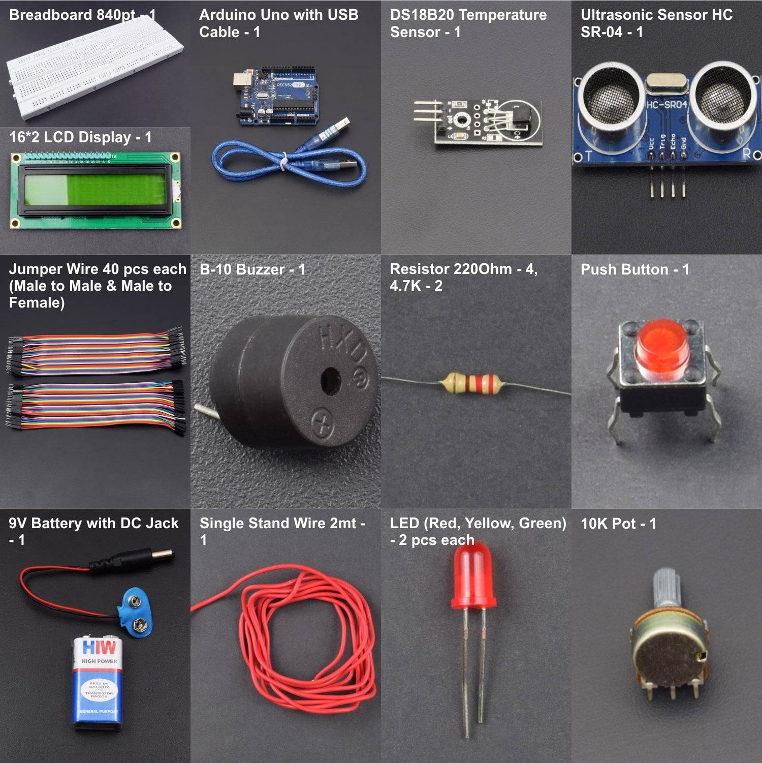Make a water level & Temperature Measurement tool using Ultrasonic sensor & DS18B20 Sensor Module with Arduino uno - KT776 - REES52