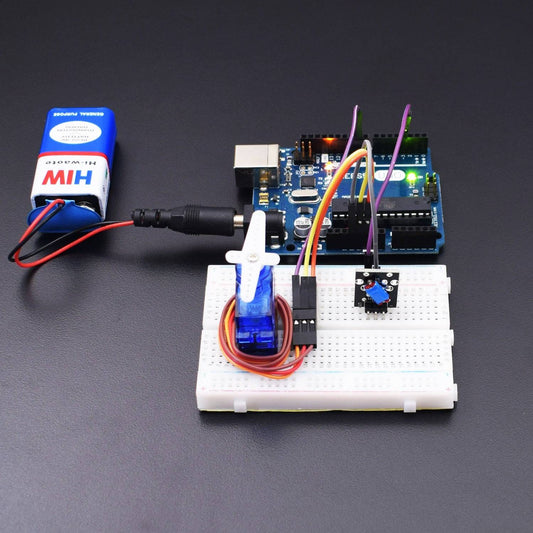 Control the rotation of SG-90 Servo Motor using Ball Switch Module -KT606 - REES52