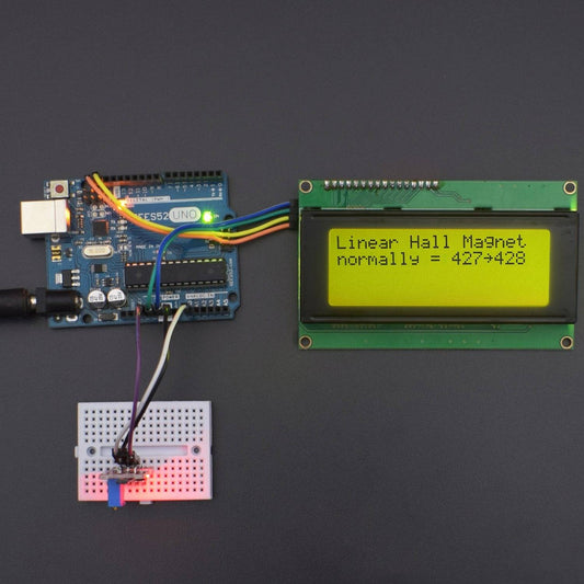 Display the Magnetic Field value on 20*4 LCD using Linear Hall Magnetic Module - KT620 - REES52