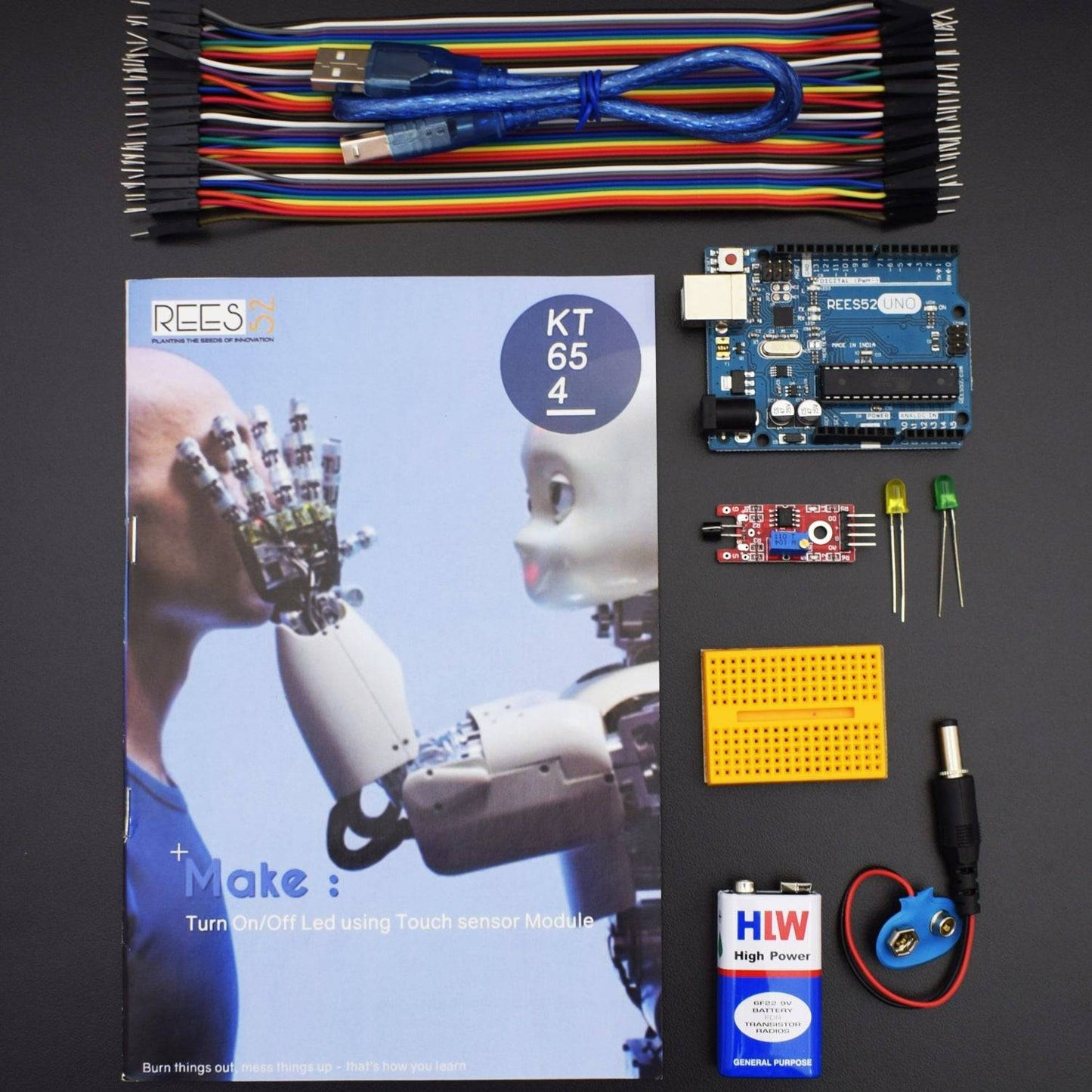Turn On/Off Led using Touch Sensor Module -KT654 - REES52