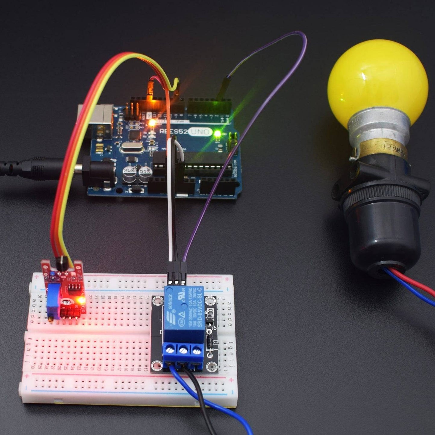 Control a Bulb using Relay Module and Touch Sensor Module-KT655 - REES52