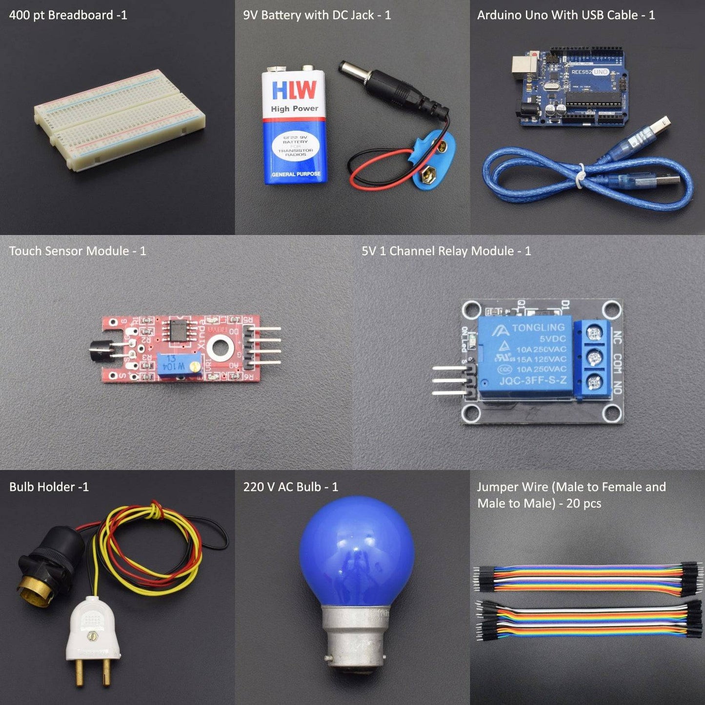 Control a Bulb using Relay Module and Touch Sensor Module-KT655 - REES52