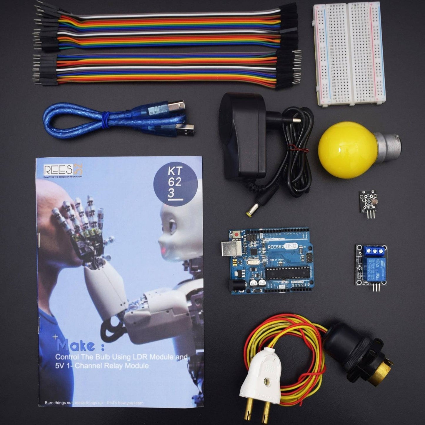 Control the Bulb using LDR and Relay Module - KT623 - REES52