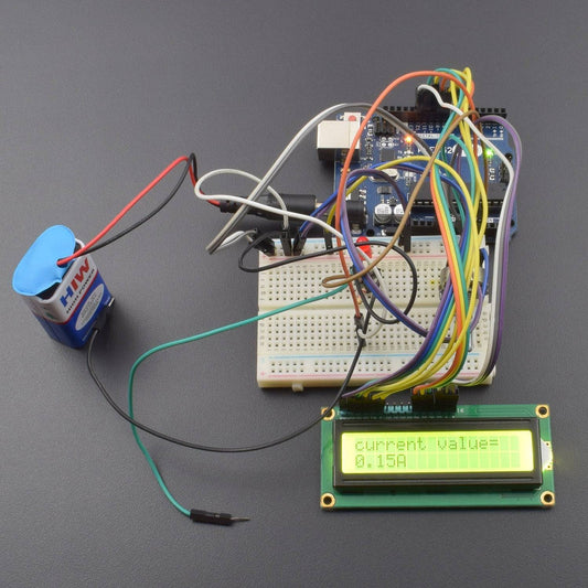 Making a Digital Ammeter using 16*2 LCD interfacing with Arduino Uno - KT932 - REES52
