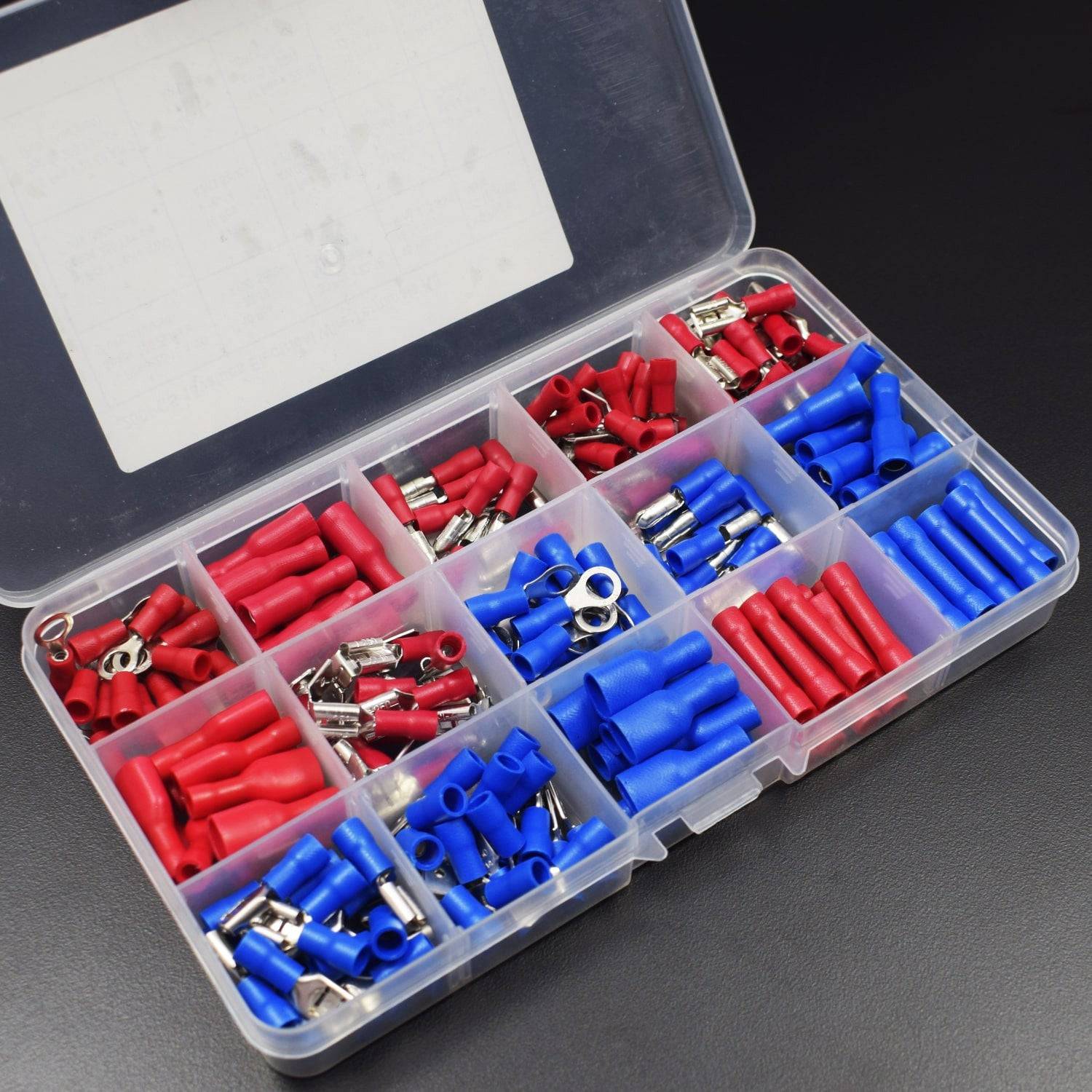 200pcs Assorted Heat Shrink Butt Wire Splice Connectors Kit - Red Blue Yellow
