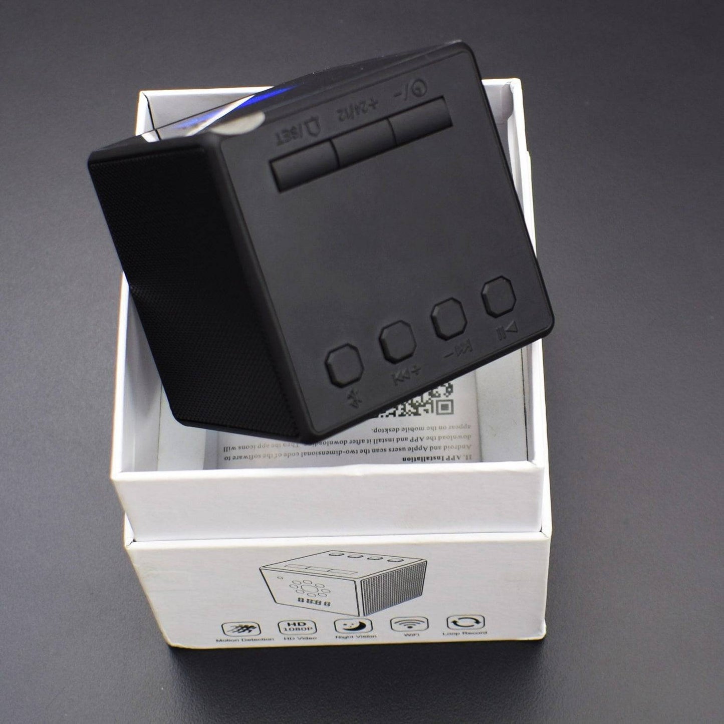 Upgrade HD 1080P WiFi Hidden Spy Camera Alarm Clock with Night Vision/Bluetooth Speaker for Home Security - RS2183 - REES52