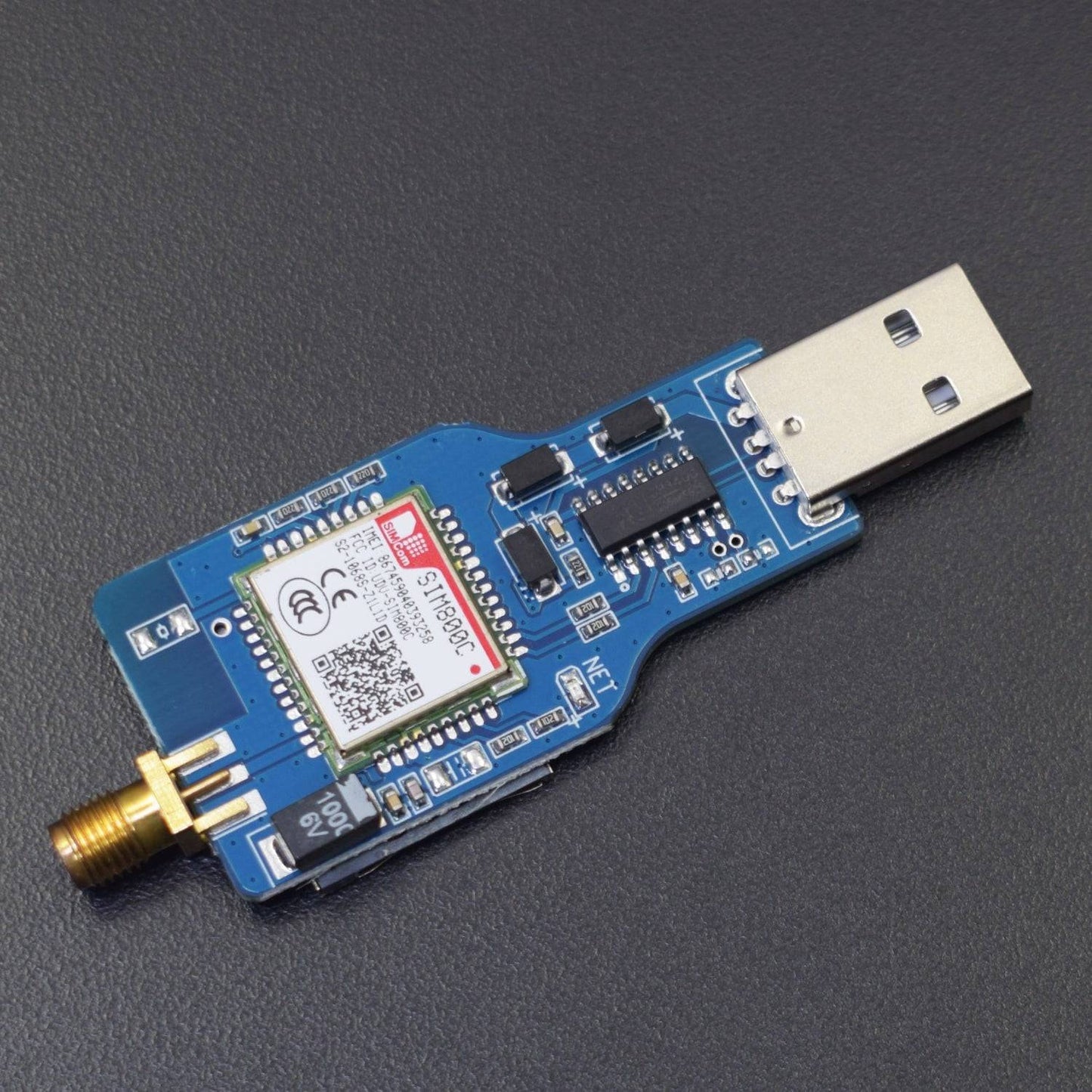 USB to GSM Serial GPRS SIM800C Module Wireless Bluetooth Board Sim900A Computer Control Calling with Antenna - RS2248 - REES52