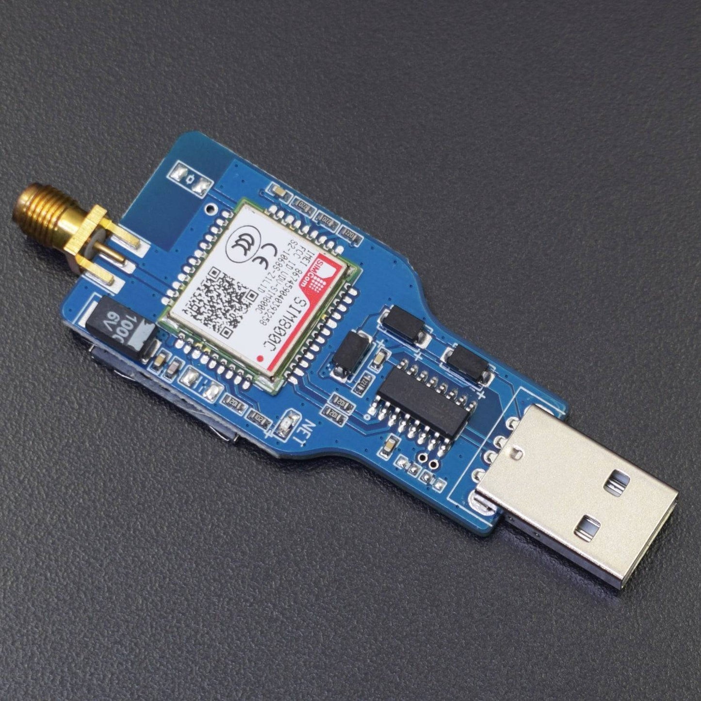 USB to GSM Serial GPRS SIM800C Module Wireless Bluetooth Board Sim900A Computer Control Calling with Antenna - RS2248 - REES52