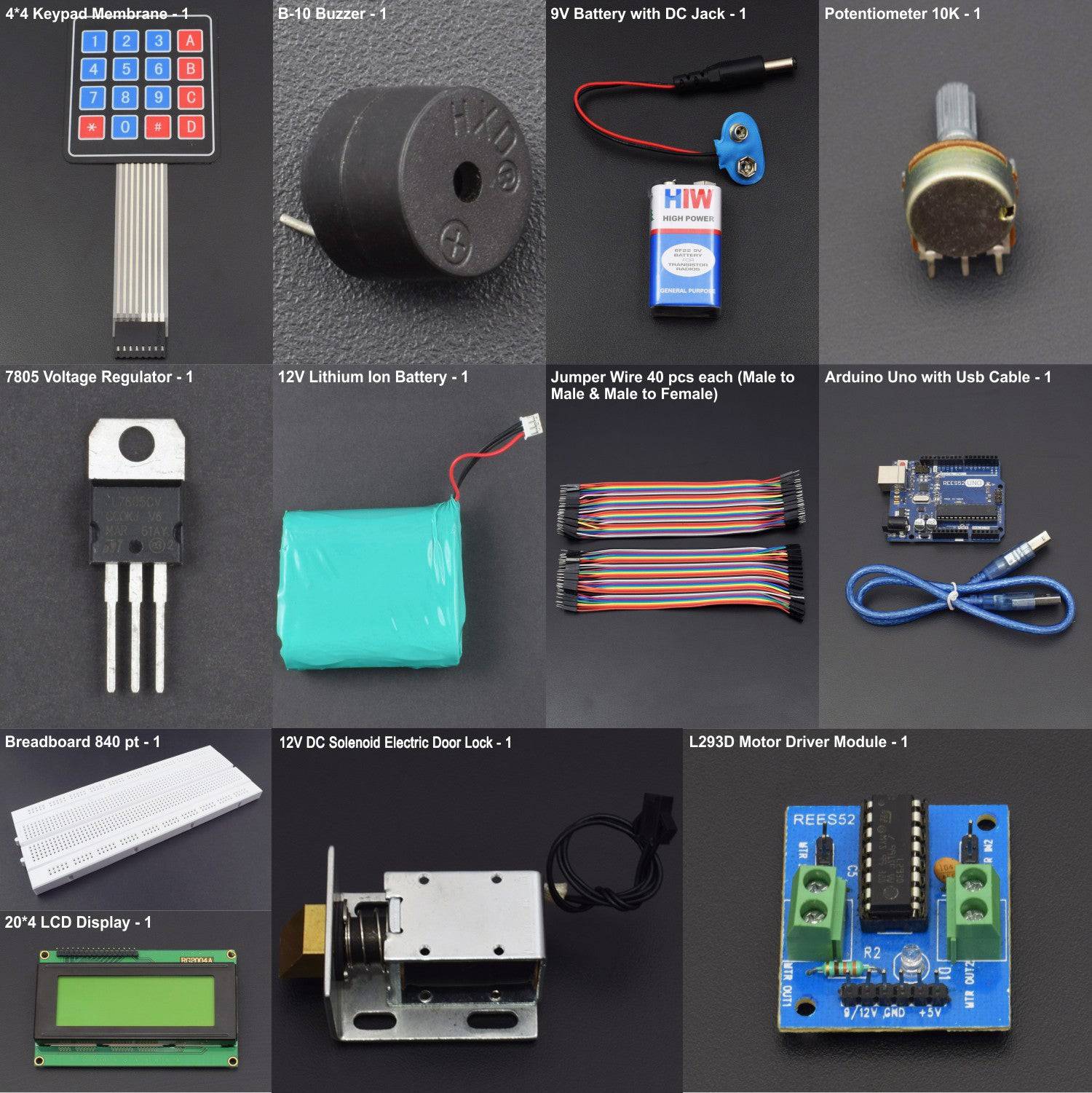 make a digital door lock using 12v Solenoid Door lock interfacing with arduino uno - KT809 - REES52