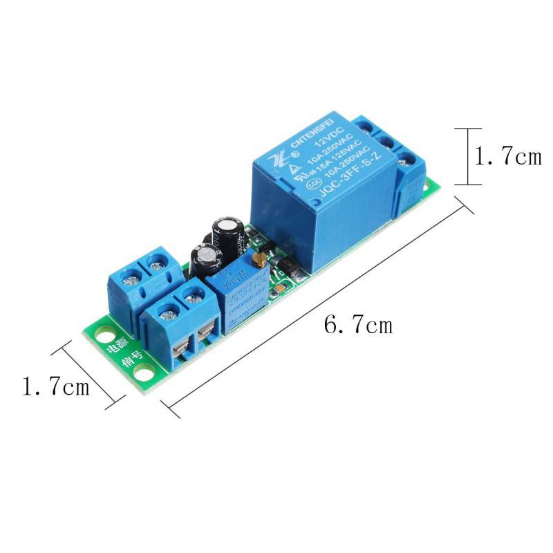 DC 12V Switch Delay-Relay Module with Adjustable Delay Time 0-25 Second Signal Triggering Switch Module - RS3474 - REES52