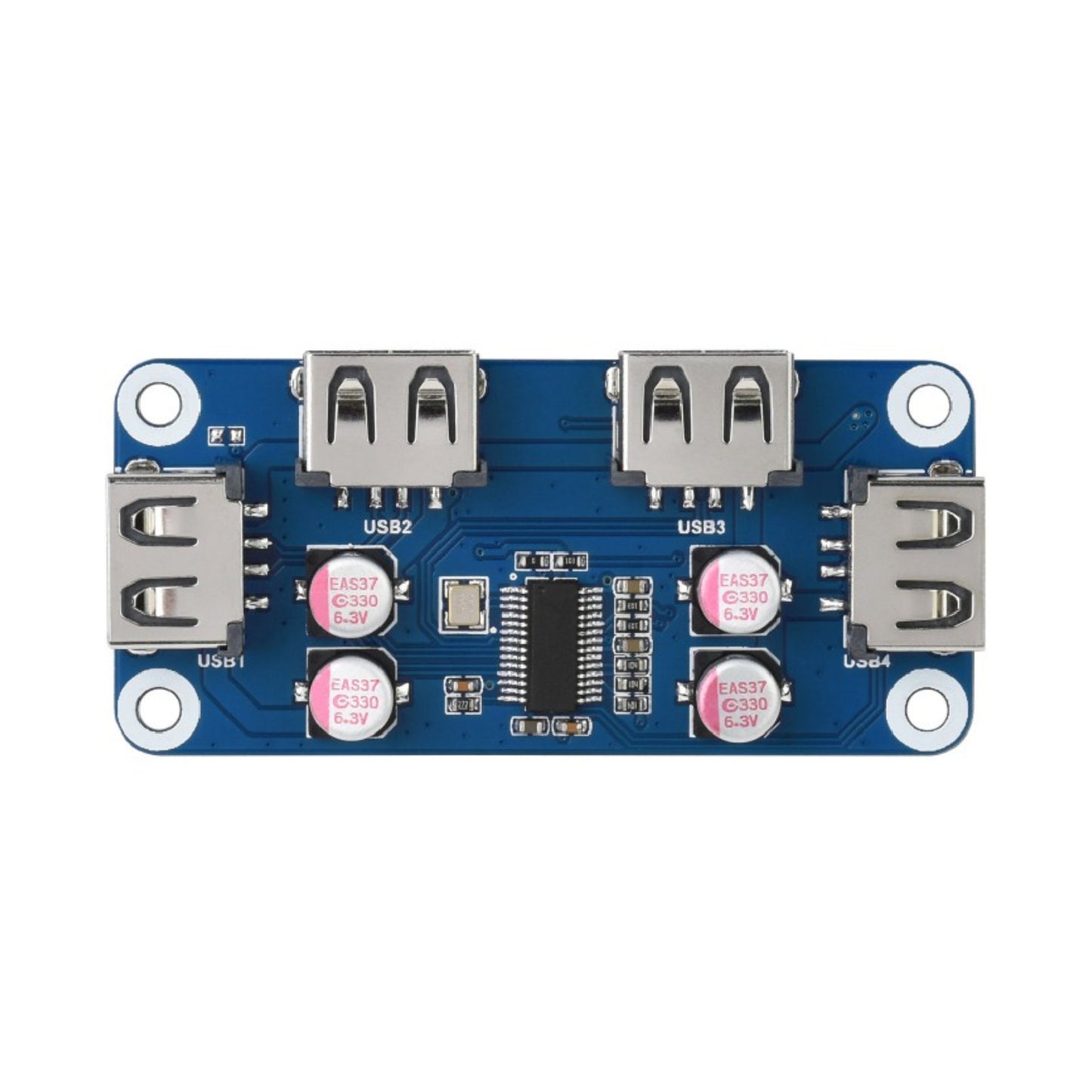 Waveshare USB HUB HAT (B) 4x USB 2.0 Ports USB Hub HAT Increase USB Ports on Raspberry Pi Using Waveshare HAT For Raspberry Pi Series - RS2010