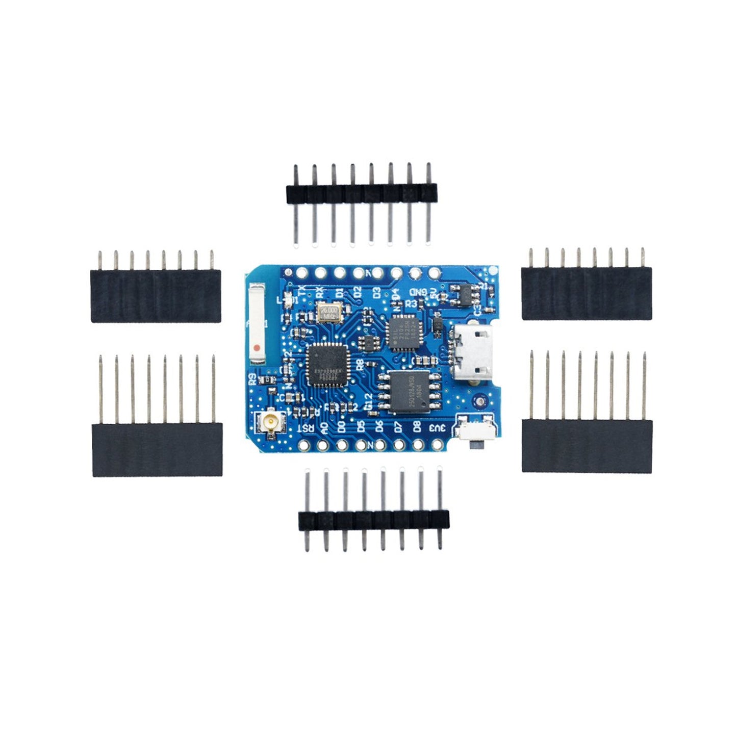 WEMOS D1 Pro Mini-16M ESP8266 Antenna Connector Development Board 16M Bytes External Antenna Connector ESP8266 WIFI Networking Smart Component WiFi IoT Board - RS2892
