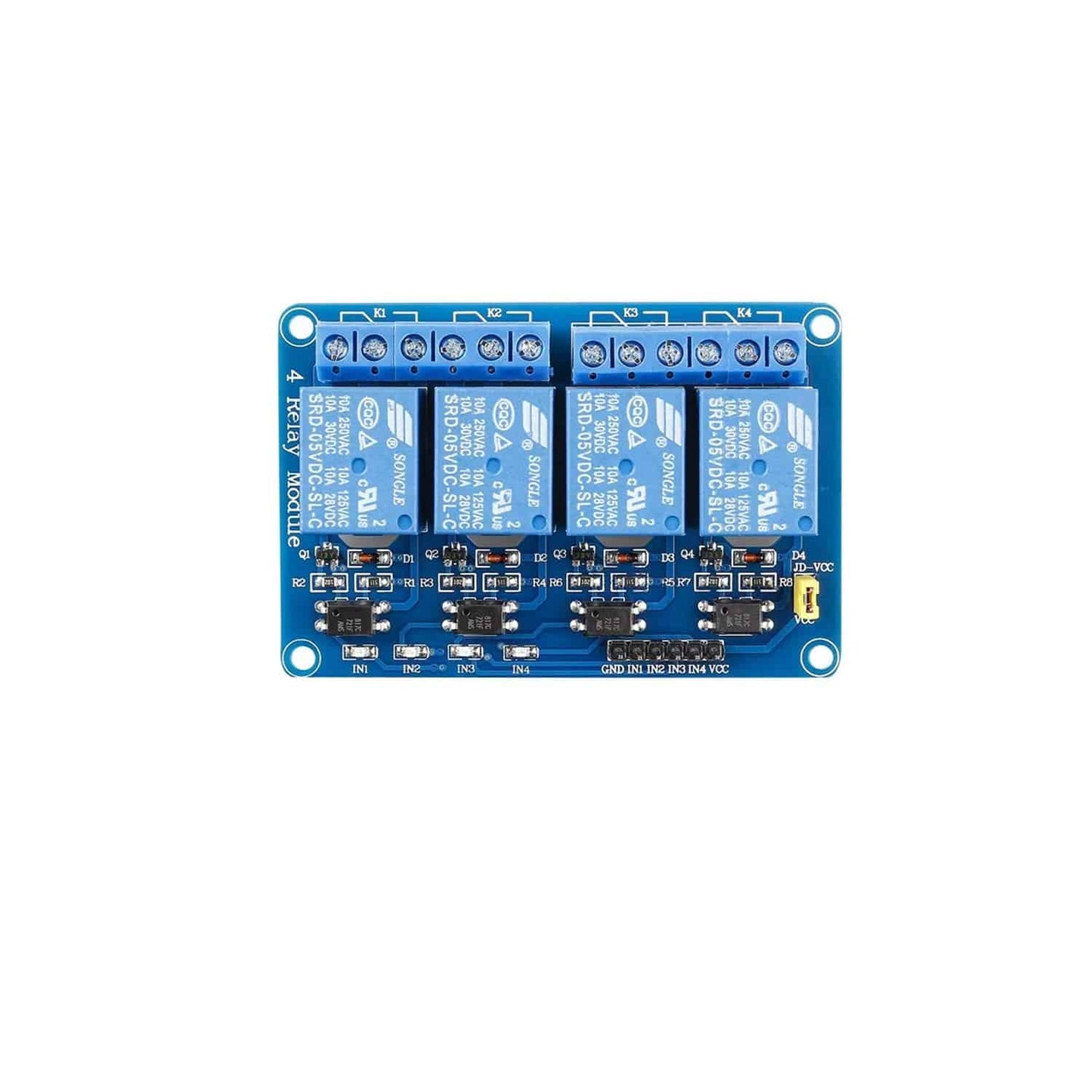 5V 4 Channel Relay Module Isolated 5V 10A with Opto Coupler