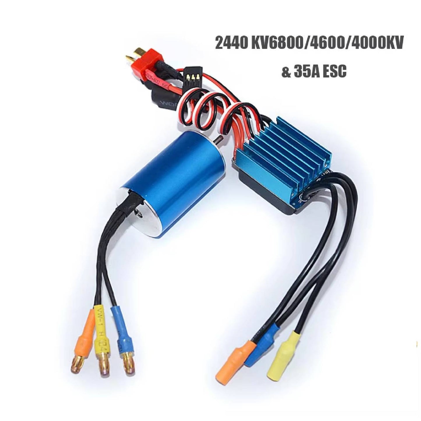 RC 2440 6800KV/4600KV/4000KV Sensorless Brushless Motor & 35A ESC High-Performance For 1/14 1/16 RC Car Combo