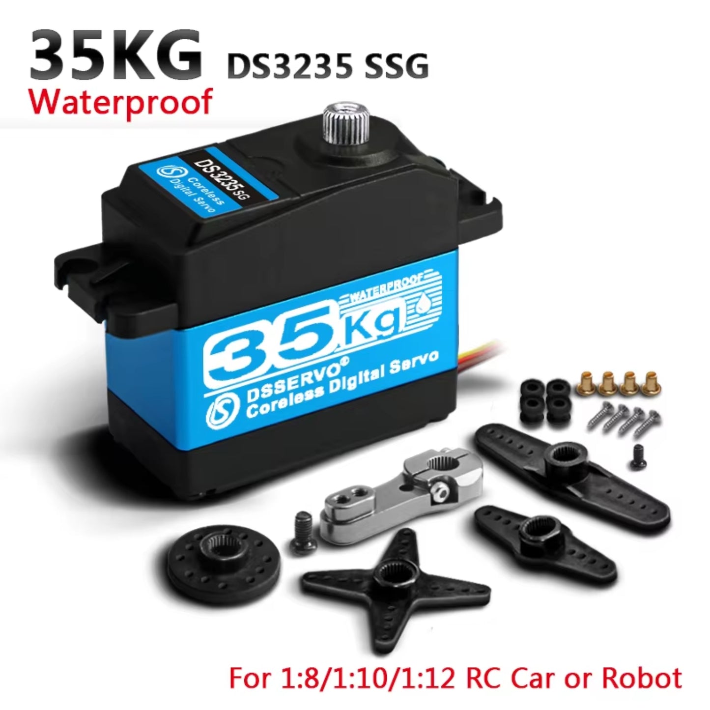 DSServo DS3235SSG 35Kg Coreless Servo Waterproof Digital Servor High Torque Coreless Servo Motor With 180°, 270° (Optional) Degree Rotation For Robotic Arms