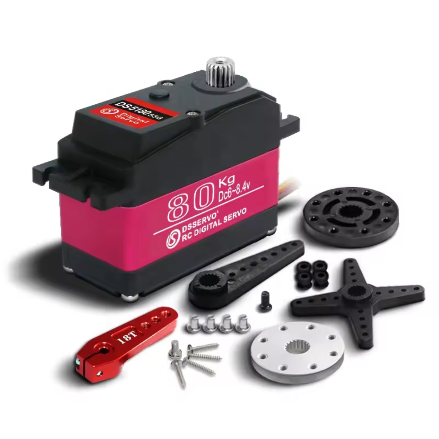 DSServo DS5180 80KG Waterproof Servo High Torque Metal Gear Digital Servo With 180° 270° (Optional) Degree Rotation 18T Digital Servo For Redcat HPI 1/5 RC Car Robot