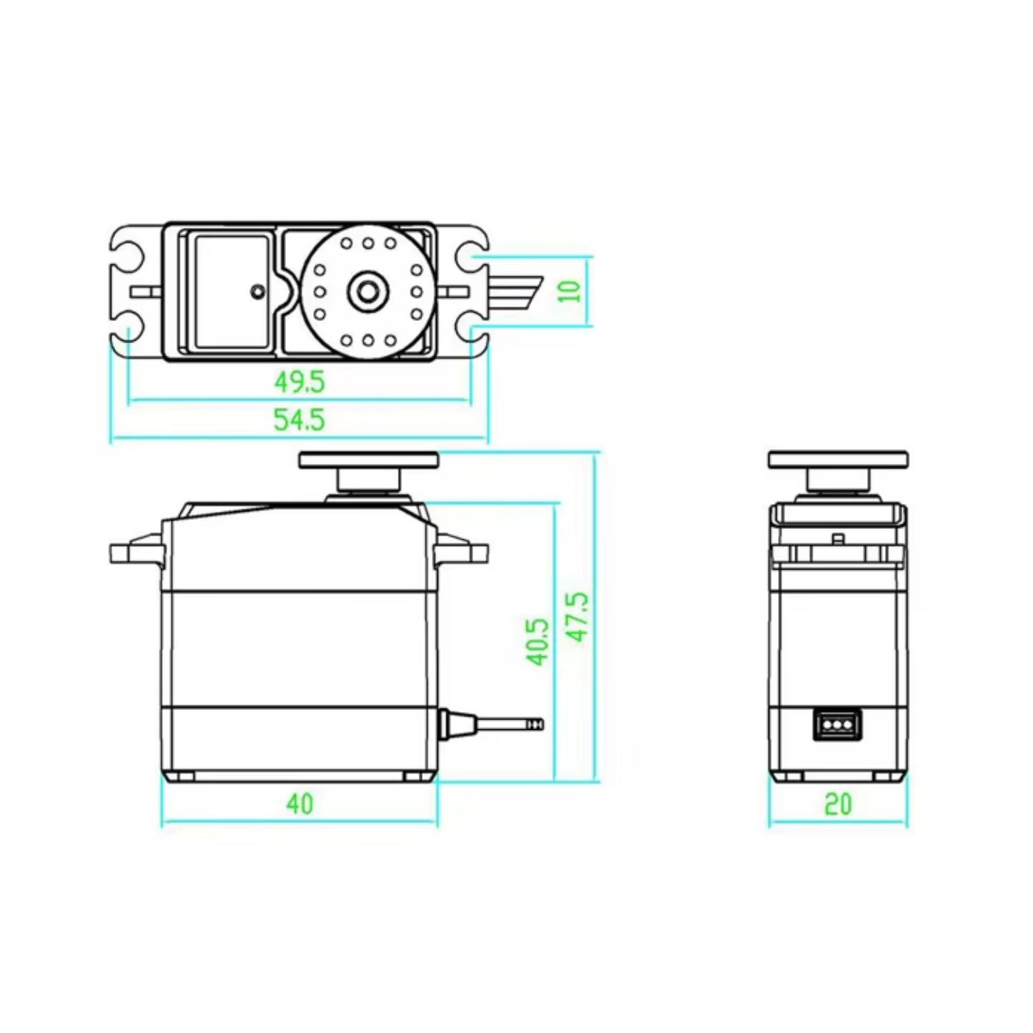 DSServo DS3115MG 15Kg Digital Servo High Torque Metal Gear Digital Servo Motor 180°, 270°, 360° (Optional) Degree Rotation Digital Servo For Arduino 1/8, 1/10, 1/12 RC Cars Toy Robot