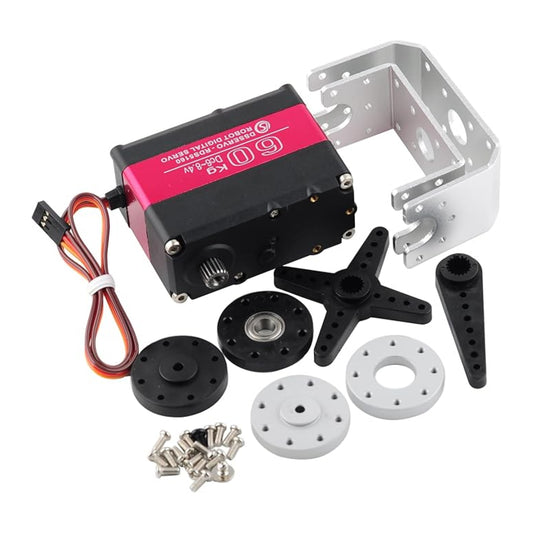 DSServo RDS5160 60kg Robot Digital Servo High Torque Stainless Steel Gear Digital Servo Motor 180°, 270°  (Optional) Degree RC Servo With Metal Gears Large Shaft Steering Servo With Mounting Brackets For Robotics