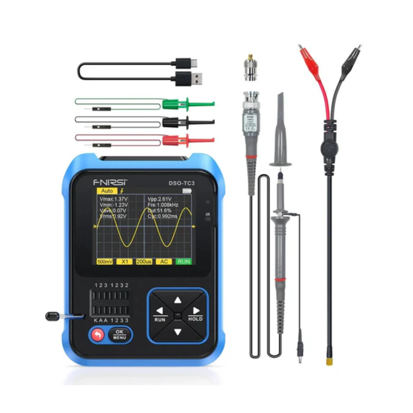 FNIRSI DSO-TC3 Oscilloscope 3-in-1 DSO Tester DSO-TC3 Transistor Tester DSO-TC3 Digital Oscilloscope With Integrated Tester And Efficient Troubleshooting - RS8298