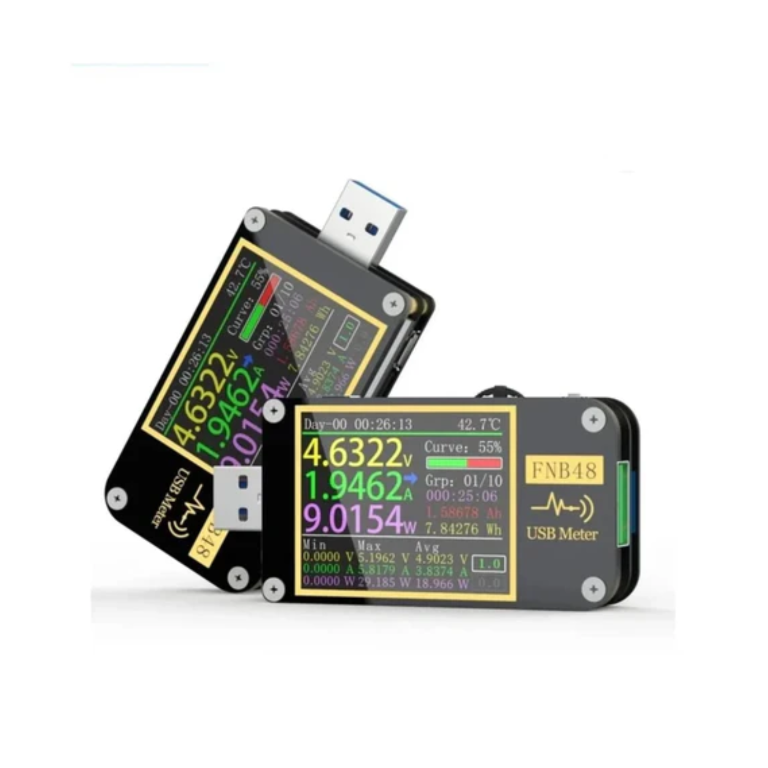 FNIRSI FNB48S USB Tester USB Tester - No Bluetooth Connection Required Measures Voltage, Current, & More USB Tester Charging Diagnostics
