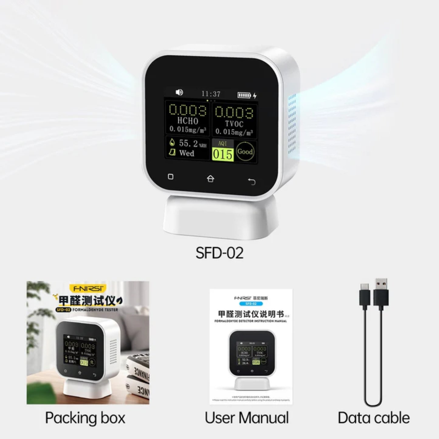 FNIRSI SFD-02 Formaldehyde (HCHO) & TVOC Air Quality Tester