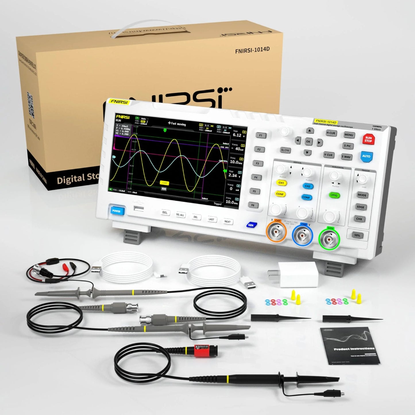 FNIRSI 1014D Digital Oscilloscope 2 Channel 1014D Digital Oscilloscope 2 in 1 Digital Oscilloscope DDS Signal Generator Enhanced Learning Experience With The FNIRSI 1014D Oscilloscope - RS8268