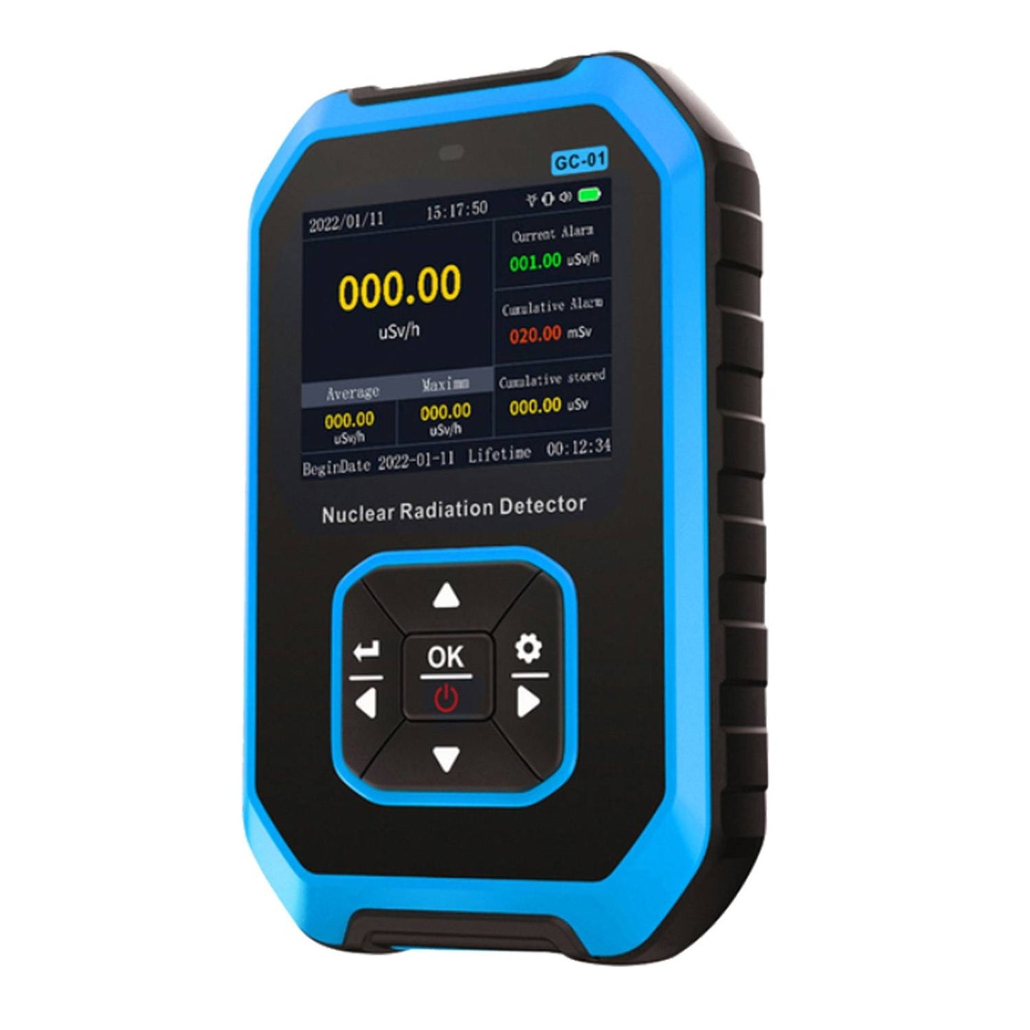 FNIRSI GC-01 Nuclear Radiation Detector Portable Nuclear Radiation Detector GC-01 Radiation Detector For Environmental Radiation Mapping - Blue - RS8376