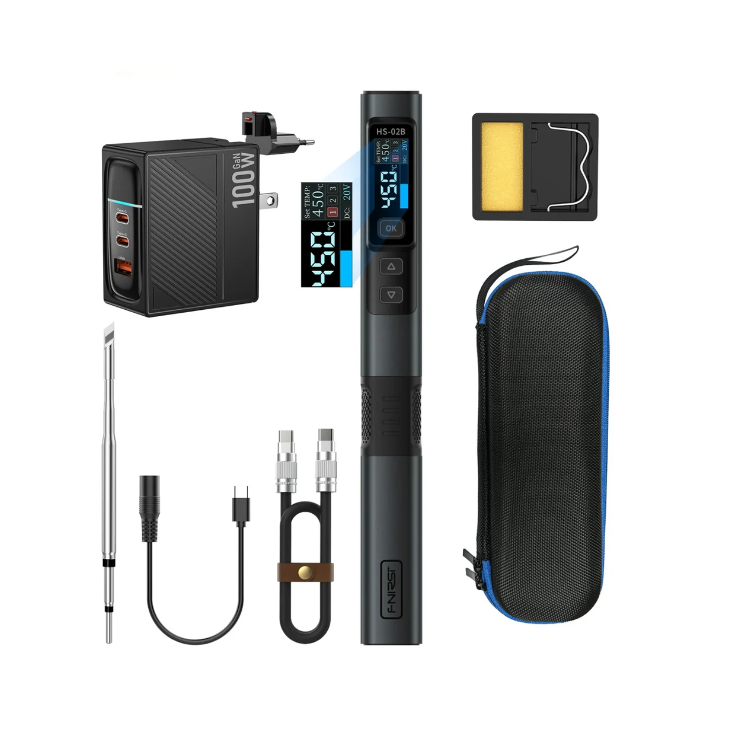 FNIRSI HS-02 Digital Soldering Iron with Smart Features & Temperature Control