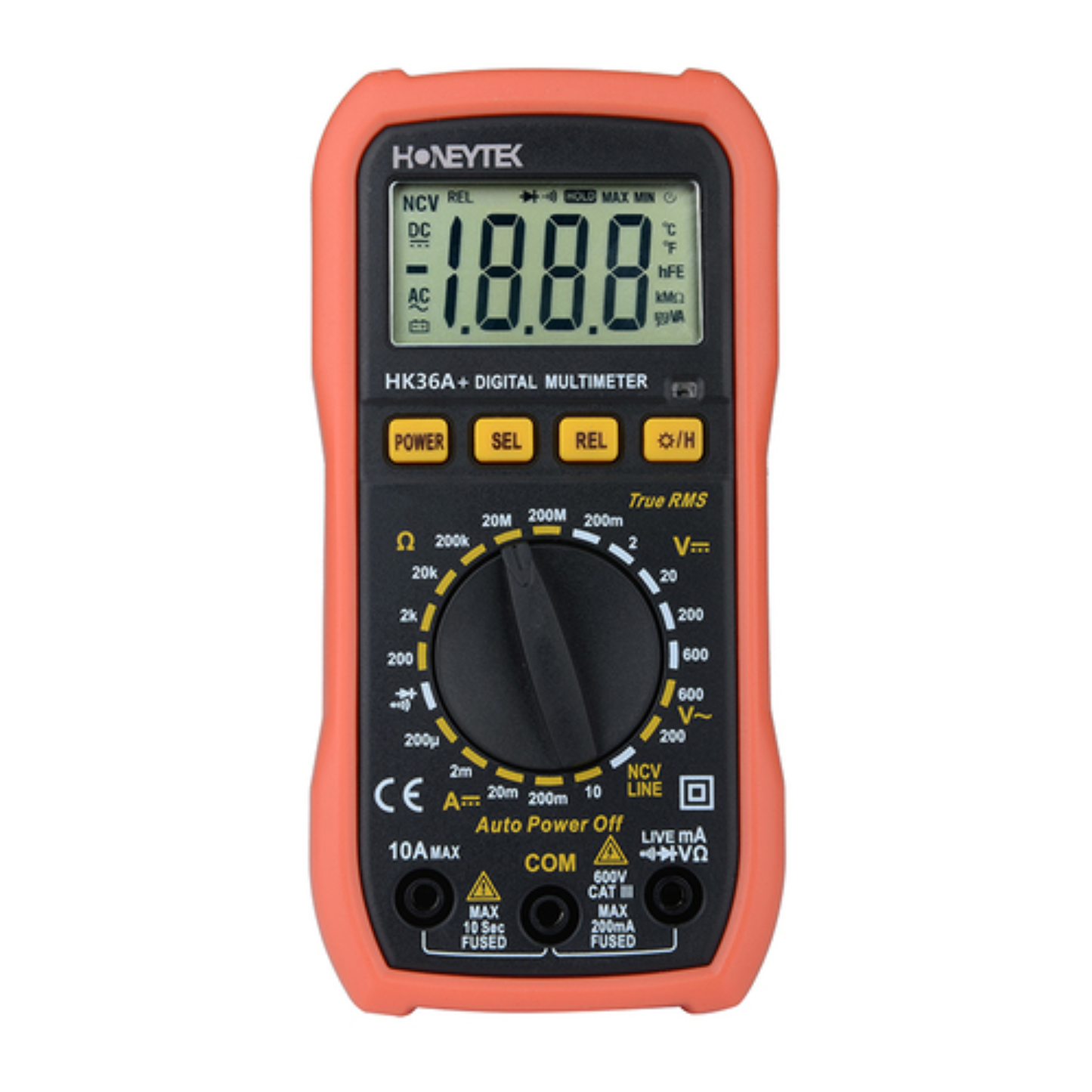 Honeytek HK36A+ True-RMS Digital Multimeter Auto-Ranging Electrical Tester For Accurate AC/DC Measurements