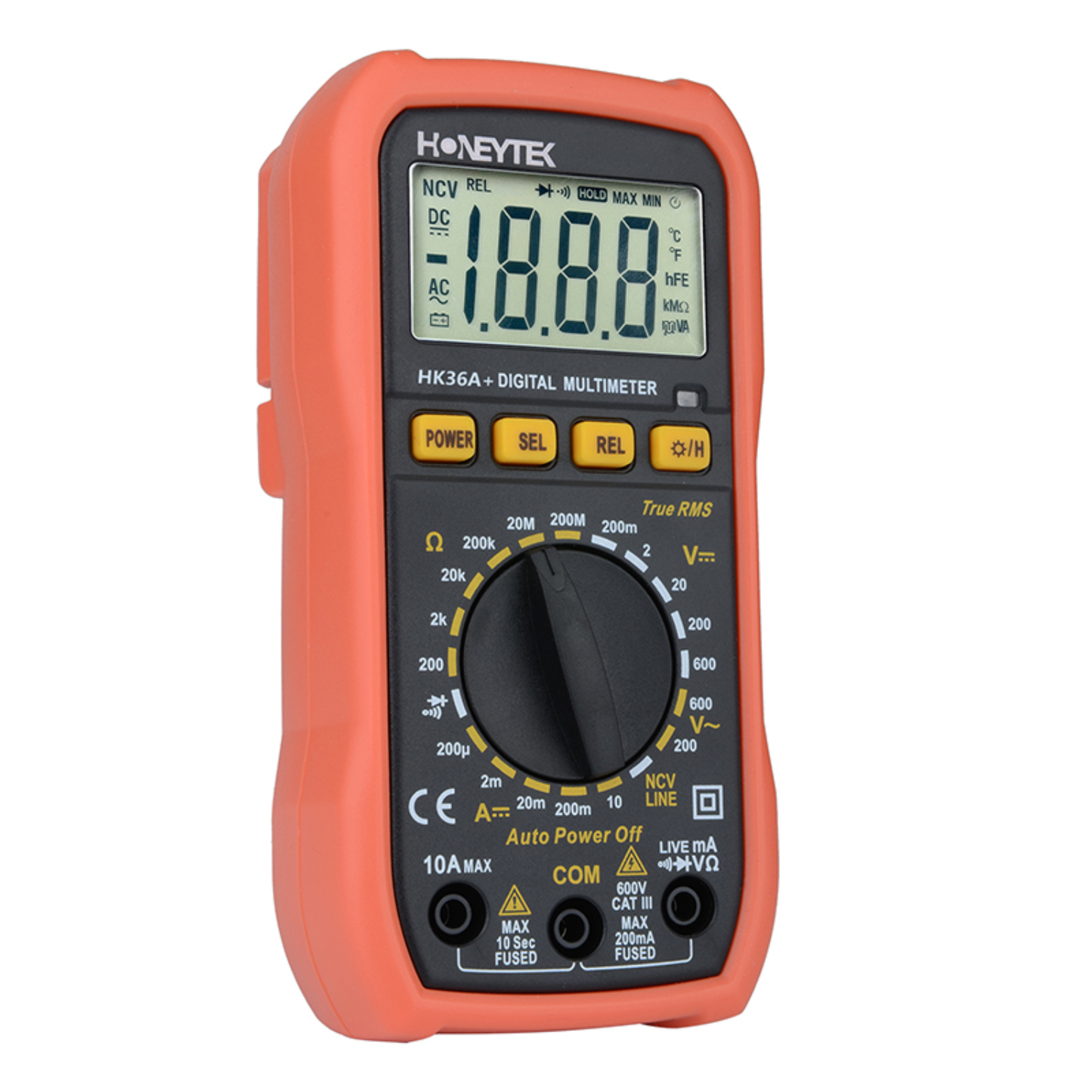 Honeytek HK36A+ True-RMS Digital Multimeter Auto-Ranging Electrical Tester For Accurate AC/DC Measurements