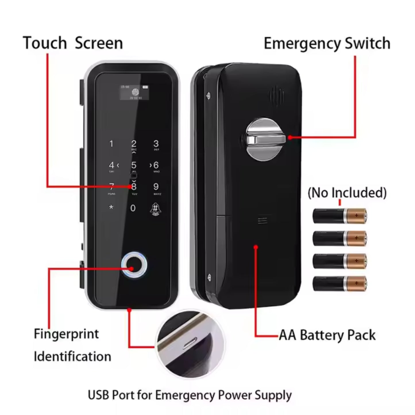 JD669T 4-in-1 WiFi Smart Access Lock All-in-One WiFi Fingerprint, Card, App, and Remote Access Solution for Secure, Keyless Entry