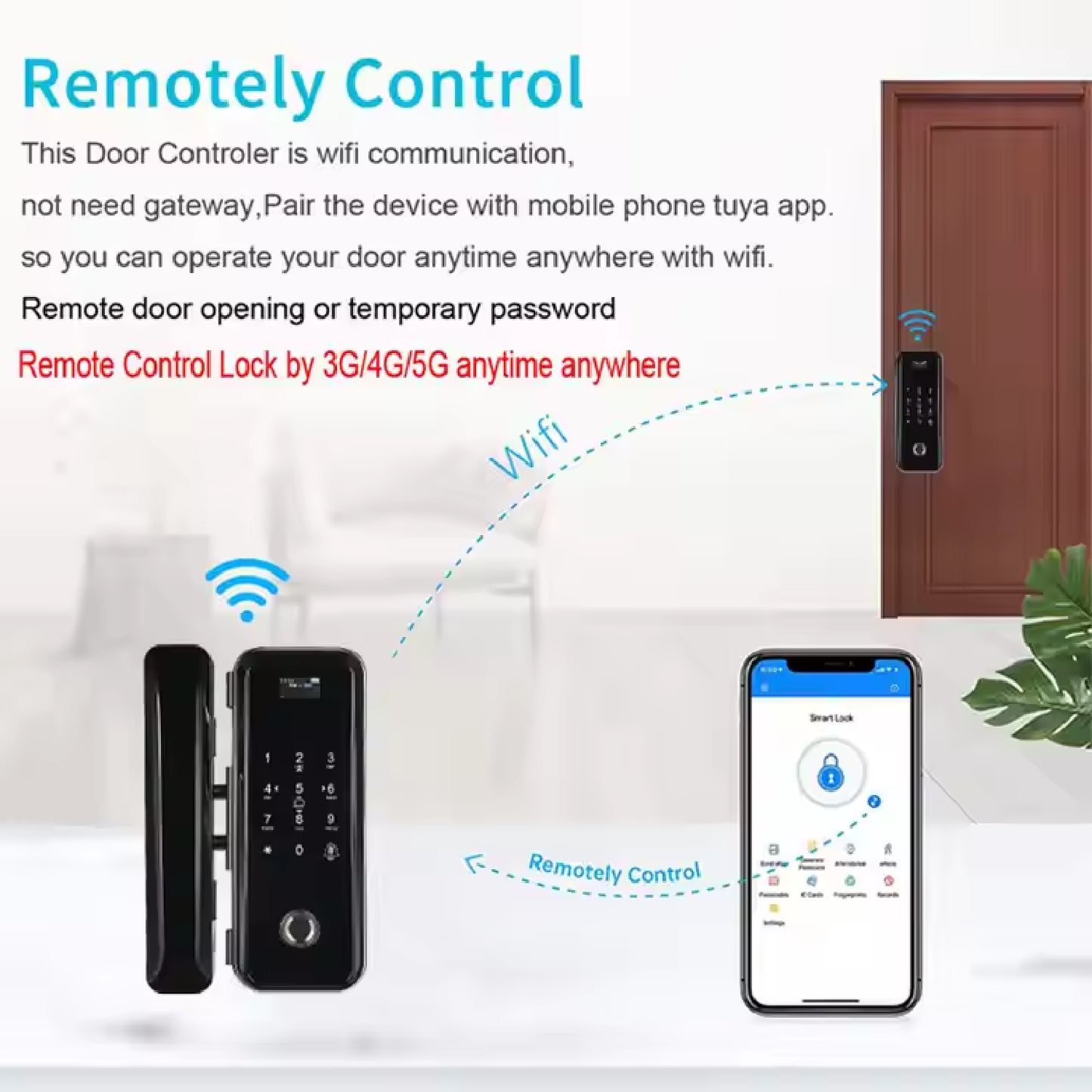 JD669T 4-in-1 WiFi Smart Access Lock All-in-One WiFi Fingerprint, Card, App, and Remote Access Solution for Secure, Keyless Entry