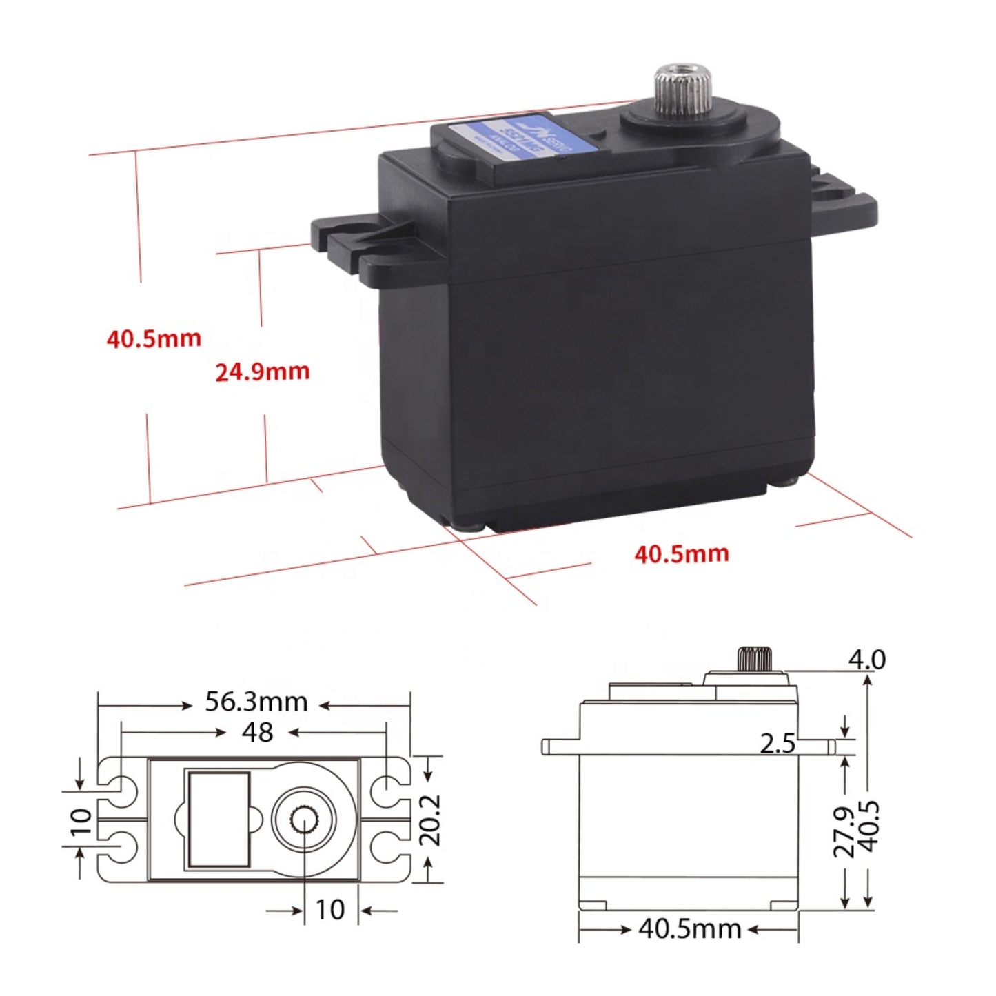 JX Servo PS-5521MG 21KG Digital Servo with Full Metal Gears High-Torque Coreless Motor For RC Models