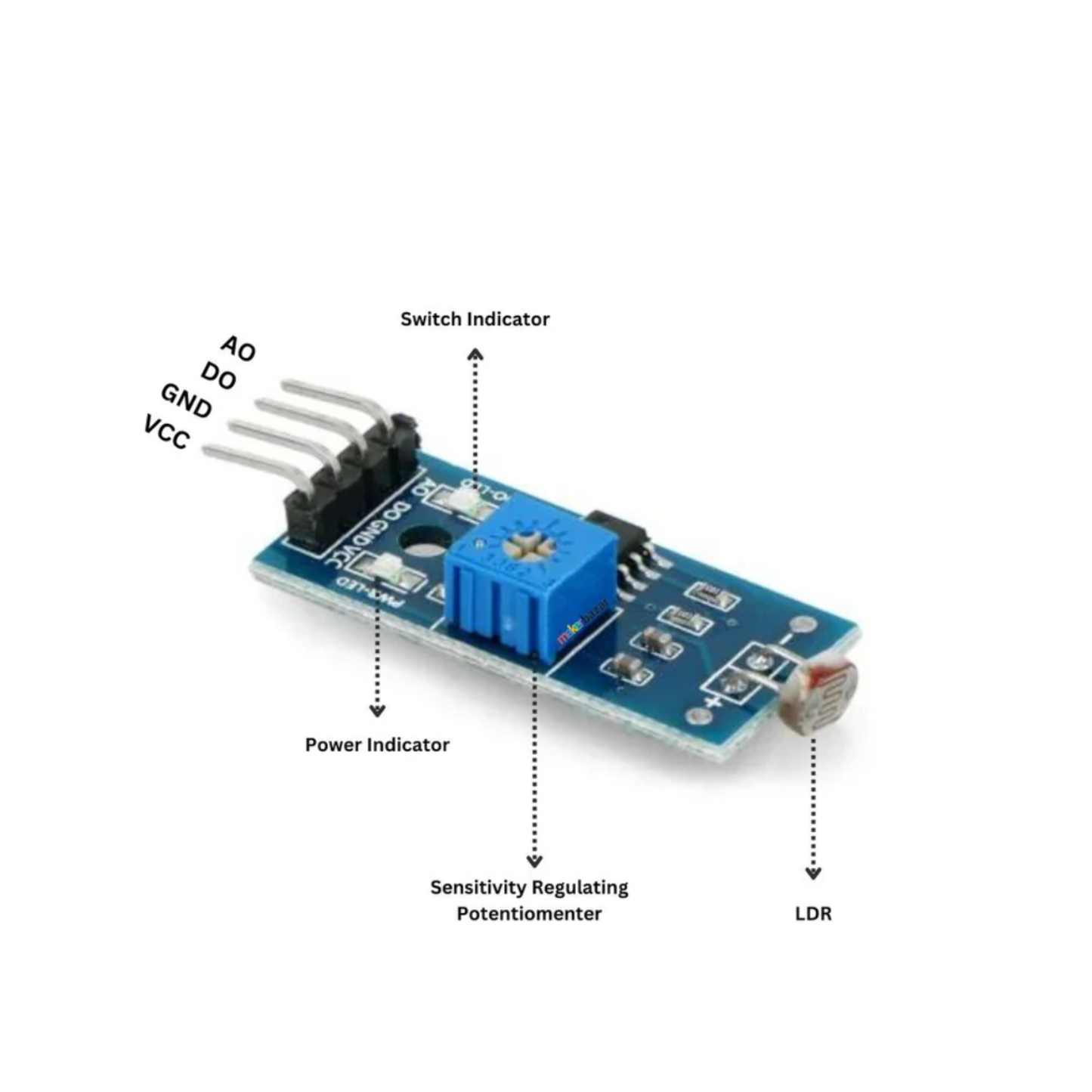 LM393 Photoresistor LDR Light Sensor Module Light-Dependent Resistor Sensor For Arduino, Raspberry Pi and Smart Electronics Projects
