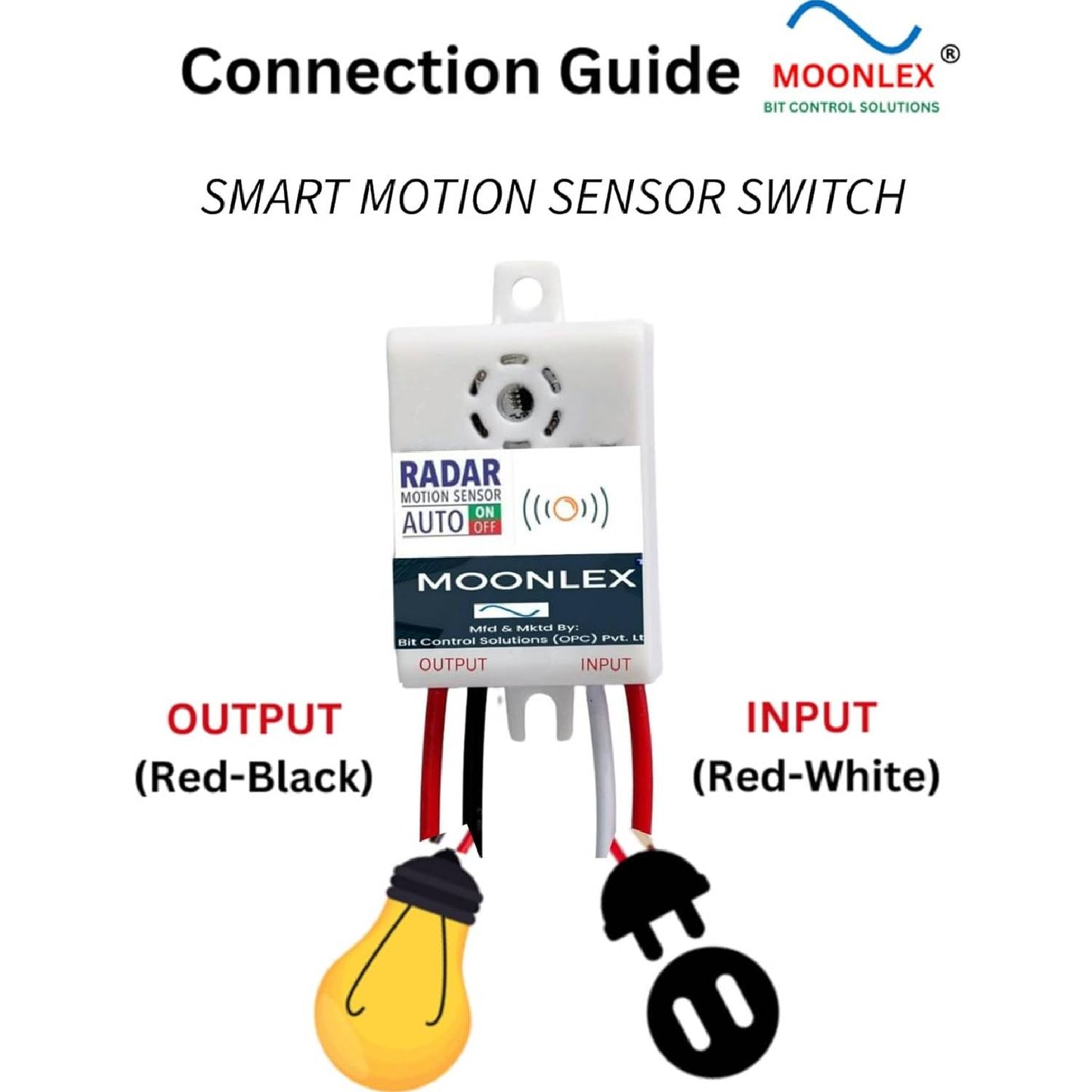 Moonlex Sensors Smart Motion Sensor Module For Home Automation Home Security With Moonlex Smart Motion Sensor For Automatic Lighting And Energy Saving Microwave Radar, Occupancy Sensor (90-260V AC) - RS7623