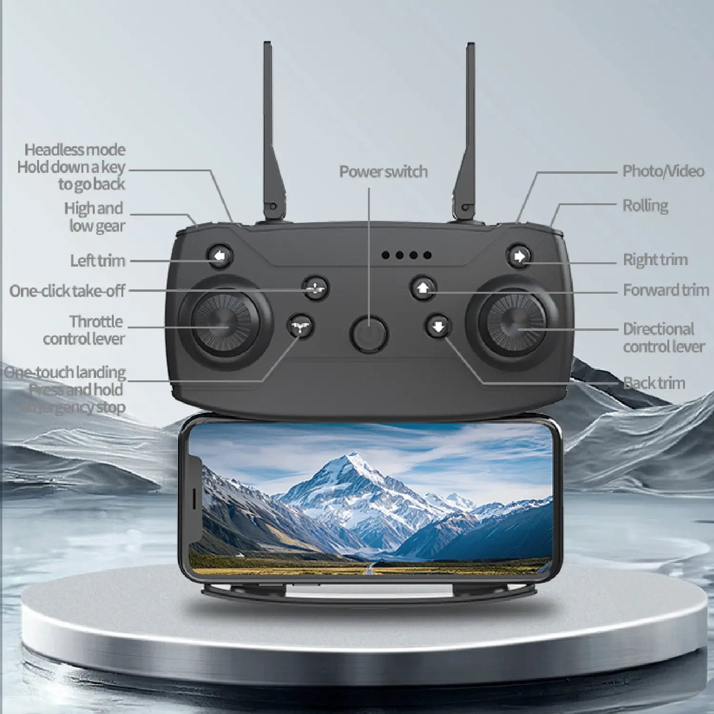 E99 Drone – Dual Camera Foldable Quadcopter with HD FPV