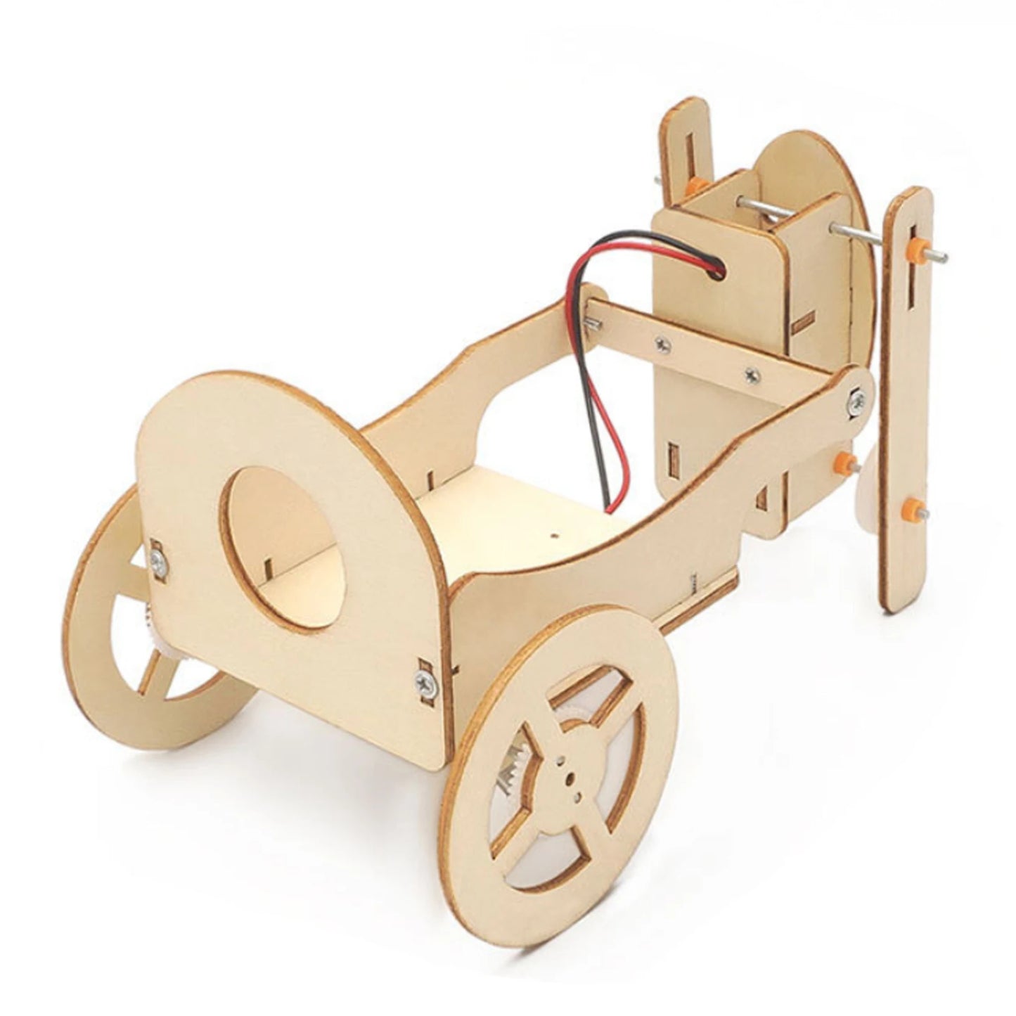 DIY Robot Pulling Cart STEM Kit Wooden Robot and Cart Building Toy Educational Robot Pulling Cart Construction Kit Hands-on STEM Toy: Build a Robot Rickshaw - RS6312