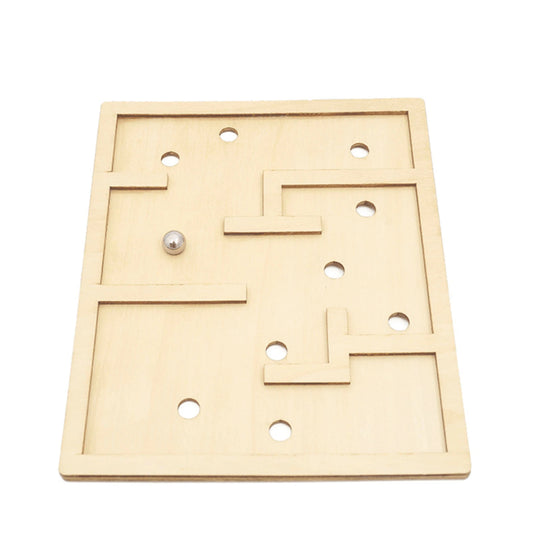 DIY Rectangular Maze STEM Kit Children's 3D Wooden Puzzle Wooden Box Educational Toys Balance Science Challenge Educational Wooden Box Puzzle- RS6311