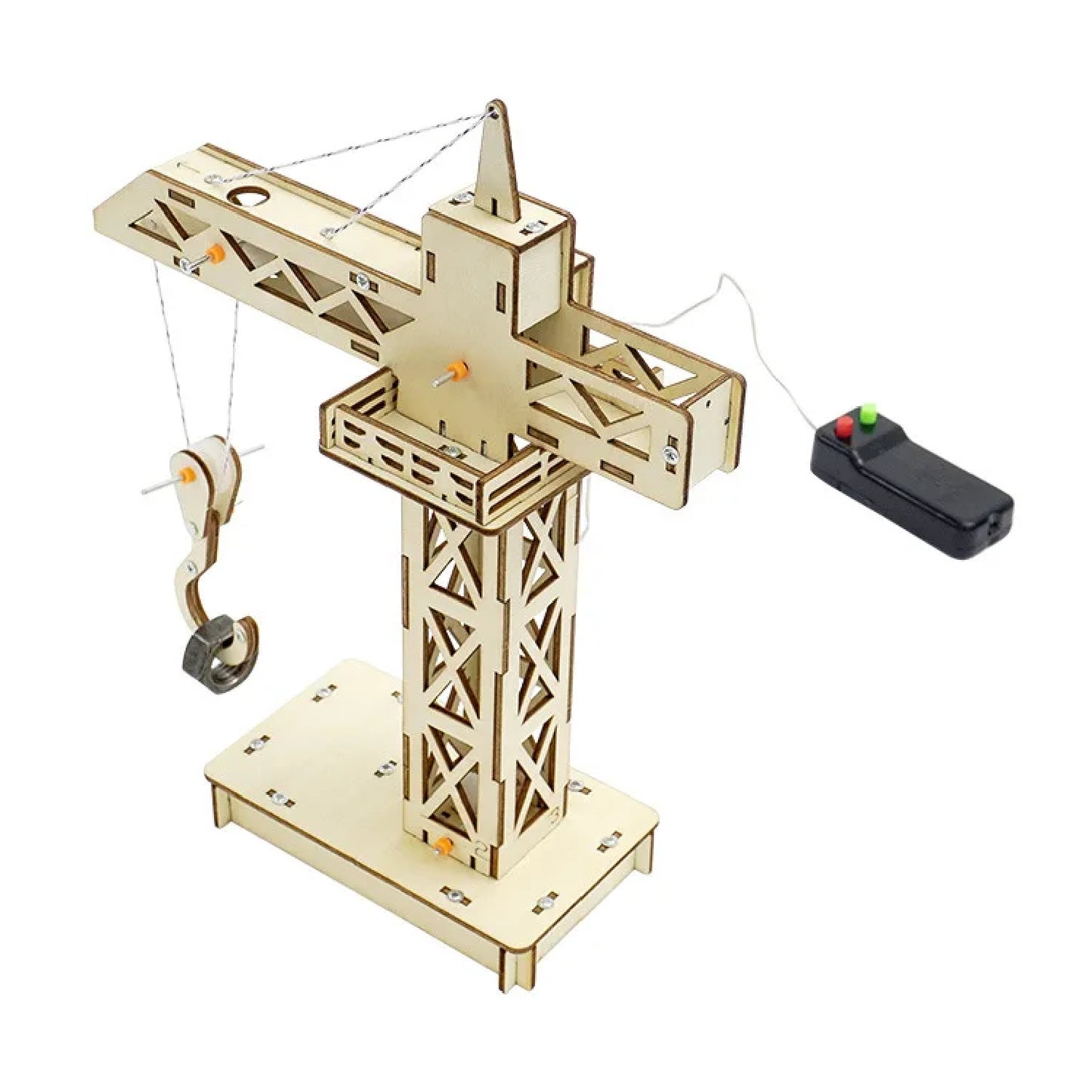 DIY Crane Tower STEM Kit Wooden Crane Kit Kids Science Experiment Handmade Tower Crane With Remote Control Crane Science Experiment Kit For Kids - RS6309