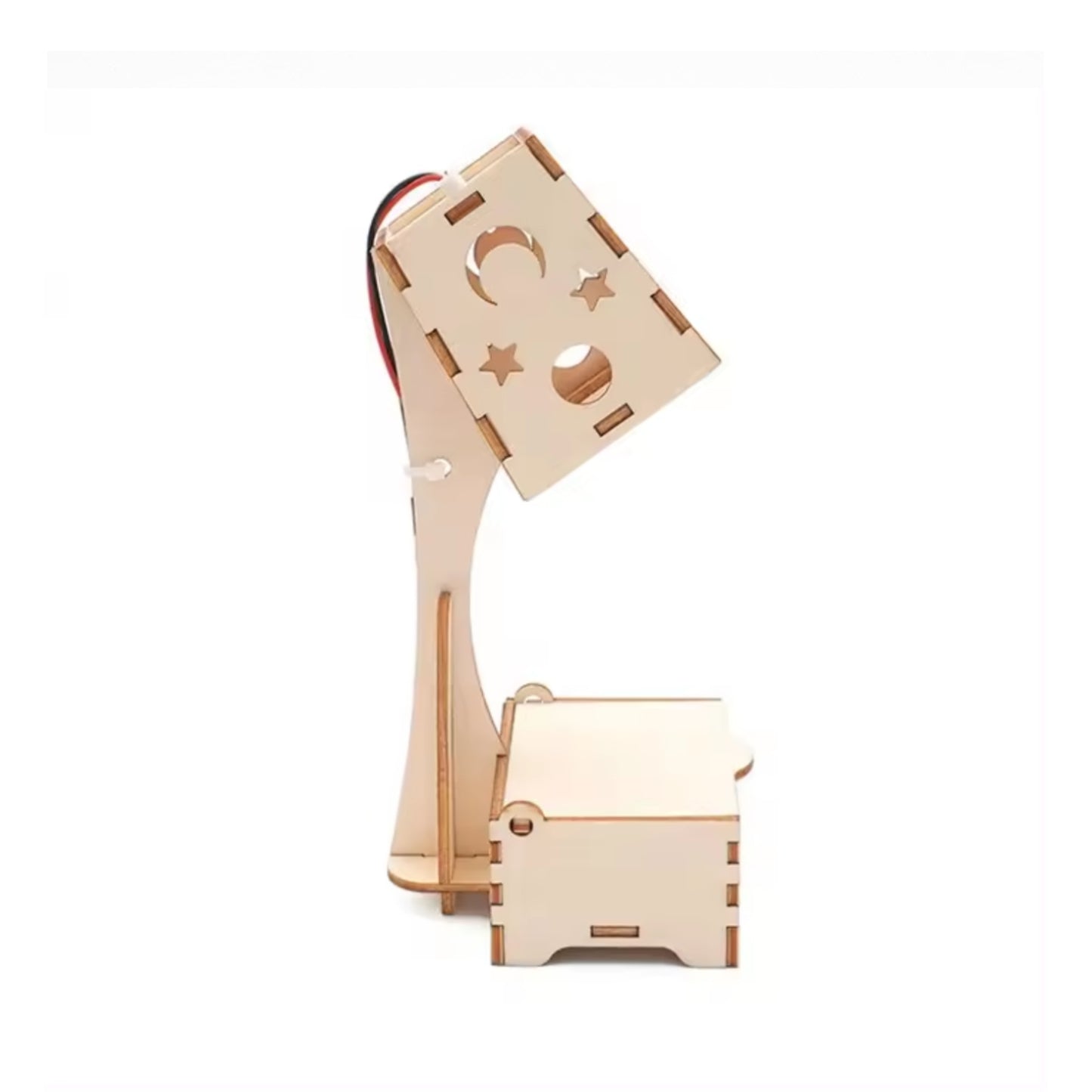 DIY Table Lamp STEM Kit Students DIY Table Lamp Kit Children's Small Experiment Luminous Night Light Wooden Model STEM Kit - RS6296