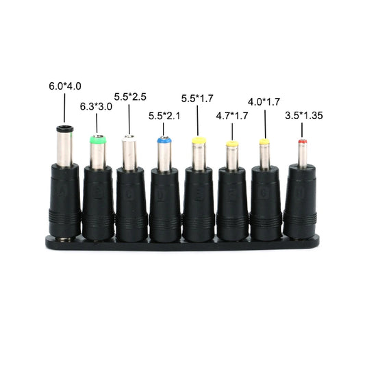 8-in-1 DC Power Jack Adapter Set 5.5x2.1mm DC Male Connector Adapter Kit Versatile DC Connector Set - 5.5x2.1mm Male - RS6607