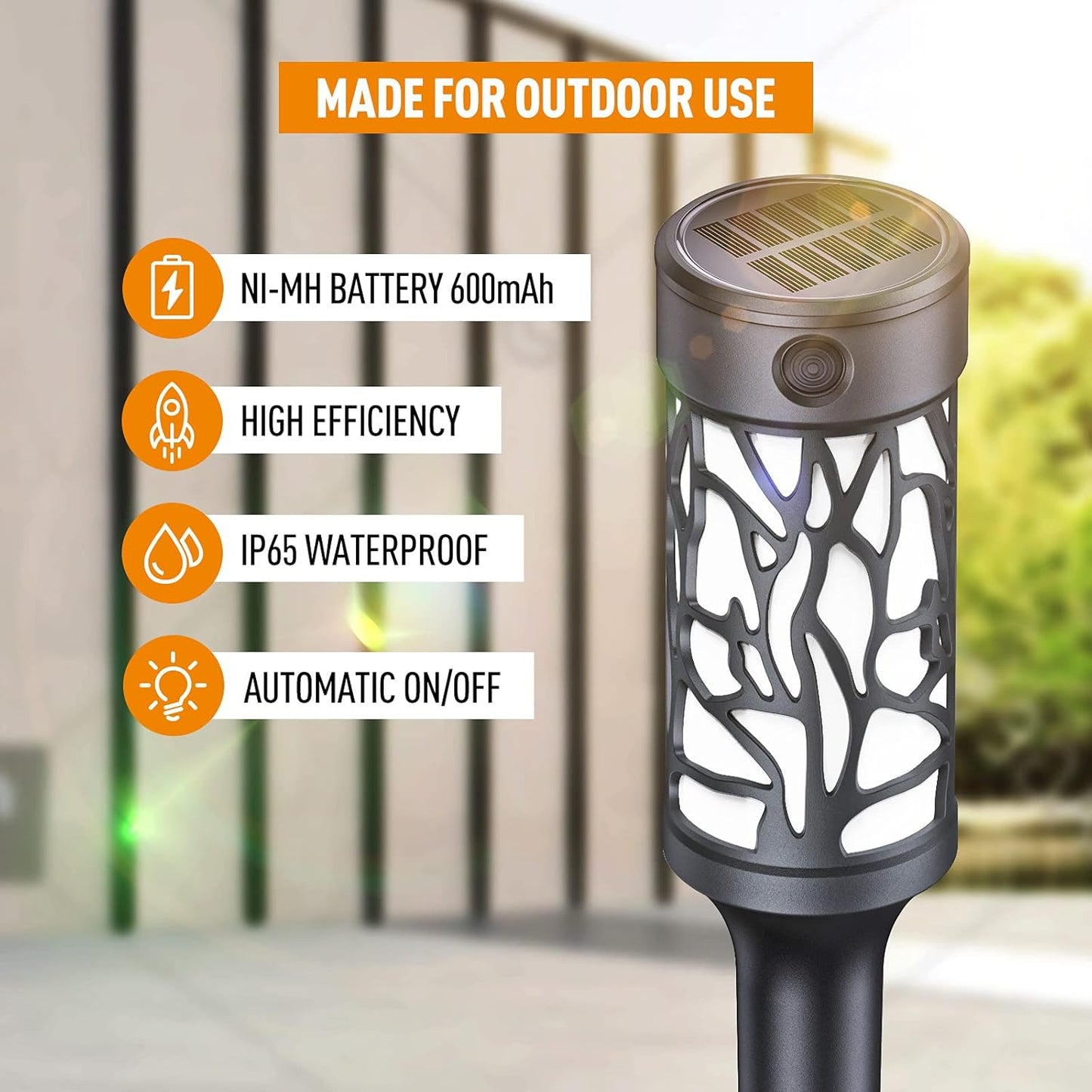 Solar Torch Lights With Dancing Flames Solar Outdoor Lights Extra-Bright Outdoor Garden Decorations Waterproof Yard Decor Holiday Lights For Pathway Patio Pack of 1 - RS5831