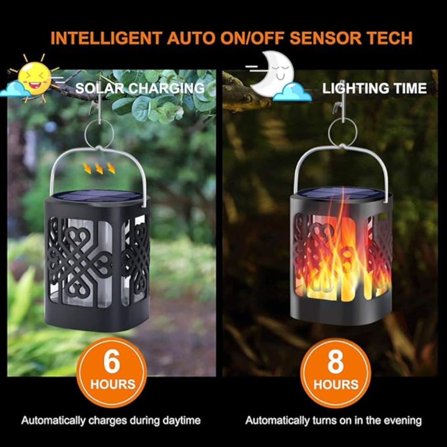 Dancing Flame Solar Lanterns Outdoor Hanging Torch Lights Solar Powered Umbrella Night Lights Dusk To Dawn Auto On/Off Landscape Lighting For Garden Camping Party, Pack Of 1 - RS5837